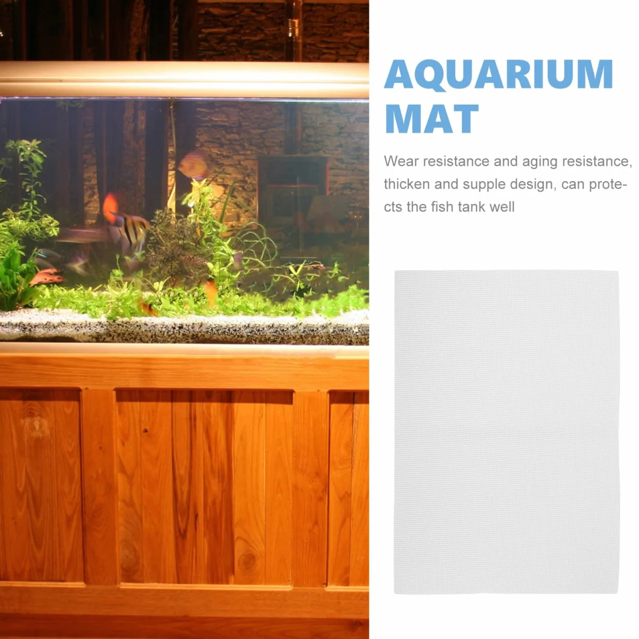 LIOOBO Tapis d'aquarium antidérapant 120 x 60 cm – Mousse de compensation absorbant les chocs