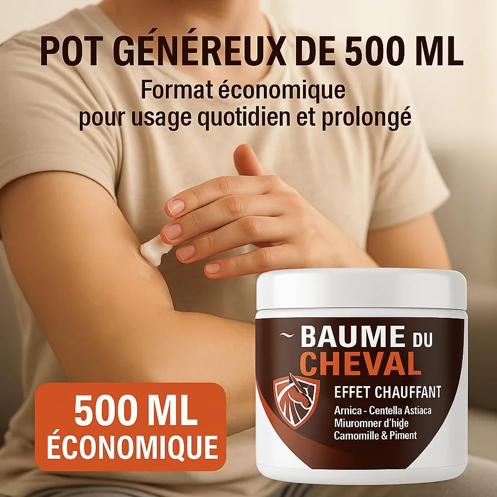 Baume du Cheval Extra Fort 500 ml – Crème Corporelle Régénérante aux Herbes pour Muscles et Articulations – Soulagement Vitalisant pour le Corps – Format Maxi – Dragon