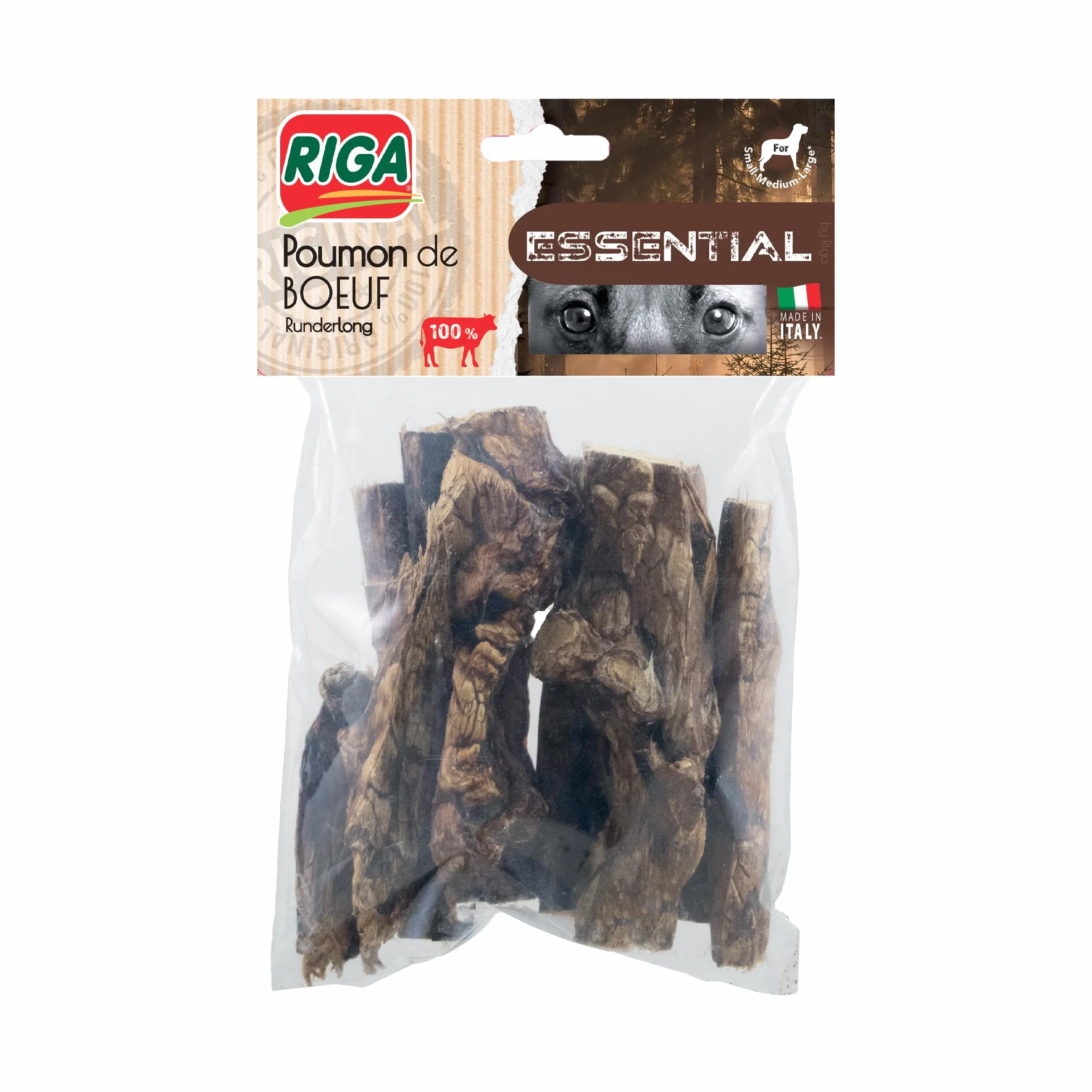 Riga Essential Poumons De Bœuf Séchés Friandises Chien 100% Naturel 100 g
