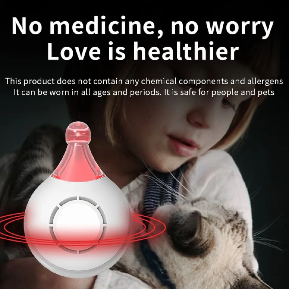 Sweetneed Chidad Yi Ultrasonique Anti-Puces et Anti-Tiques pour Animaux de Compagnie Pendentif à Ultrasons Contre les Tiques Charge USB