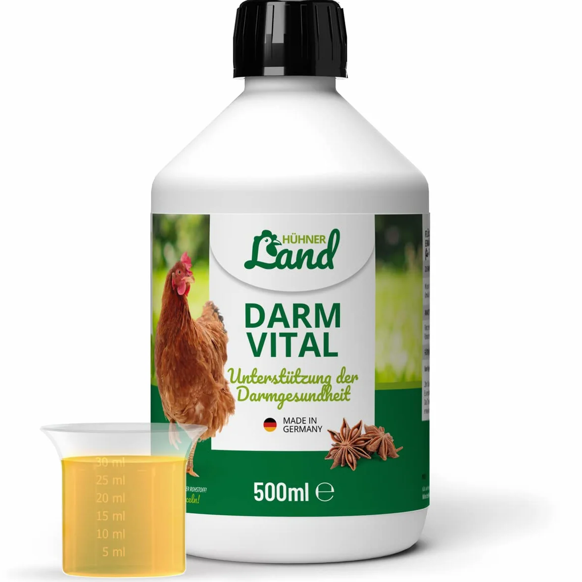 HÜHNER Land Intestin Vital 500 ml pour poulets – Soutien digestion flore intestinale