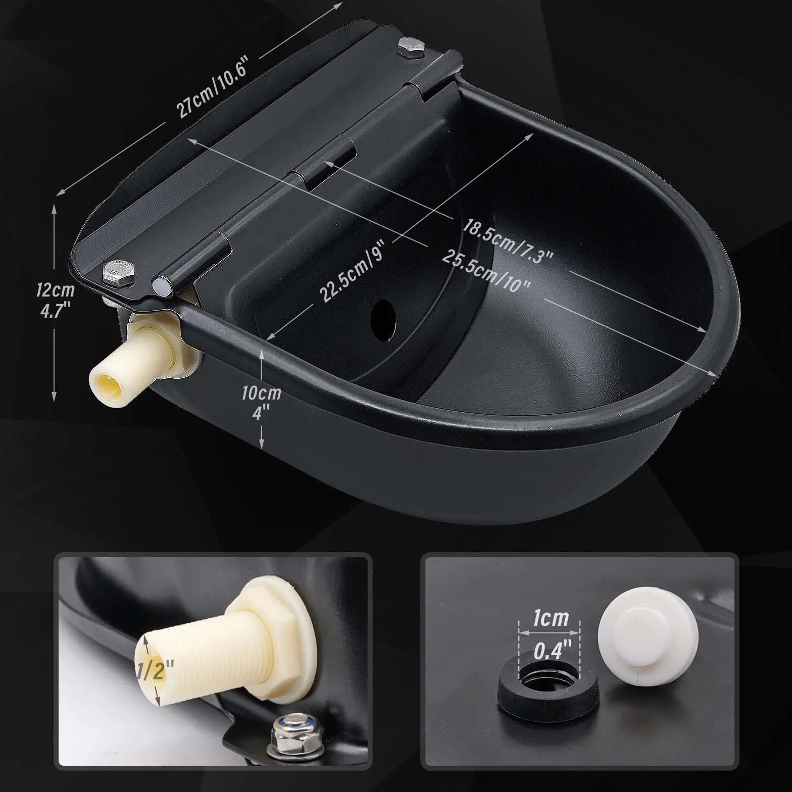 Abreuvoir Automatique en Acier Inoxydable avec Flotteur pour Chevaux, Bovins, Moutons, Porcs