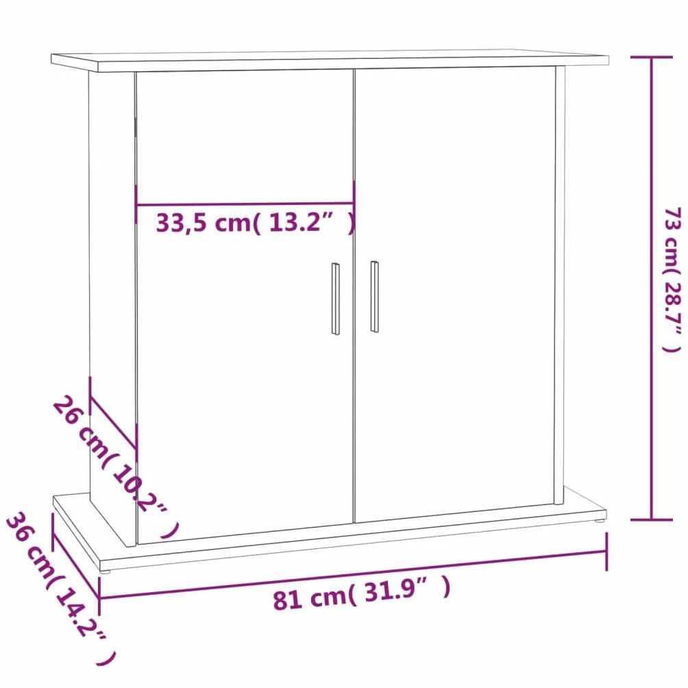 Support pour aquarium chêne sonoma 81x36x73cm bois