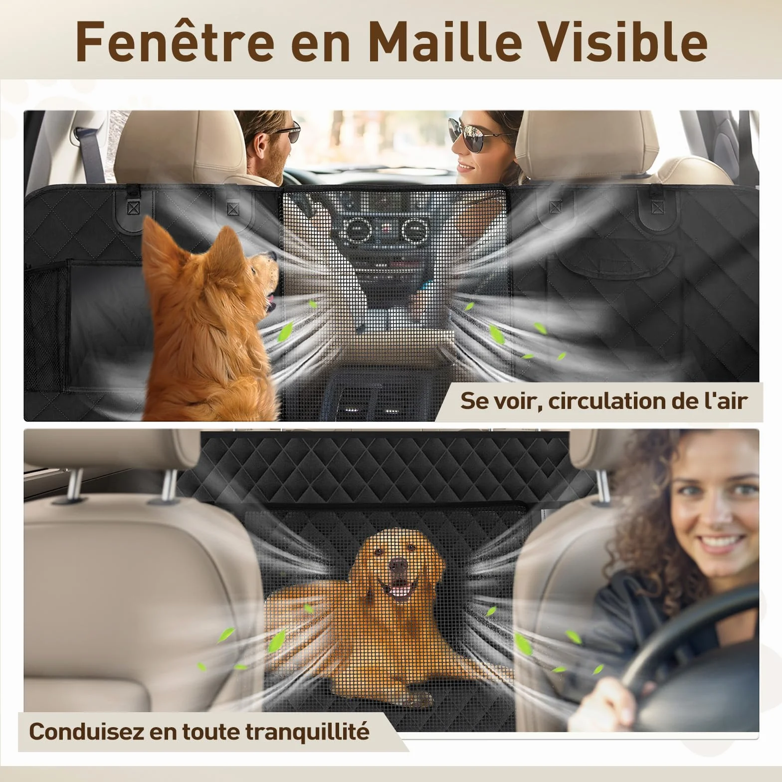 Gimars Housse Voiture Chien Imperméable Antidérapante 157x137cm Universel Protection Siège Transport