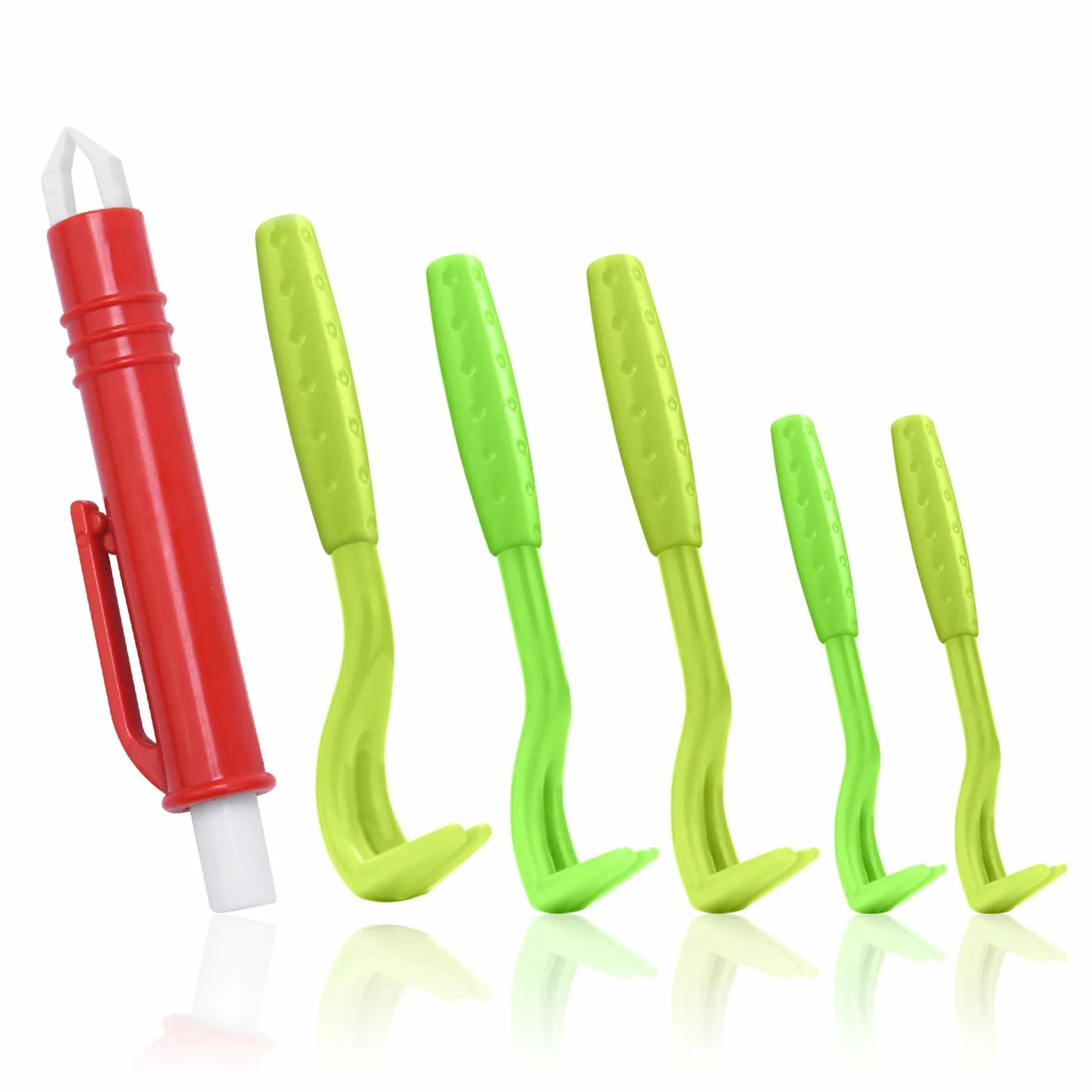 Pince à Tiques Plastique 6 Pièces Anti Tiques pour Chien Chat Humain Vert