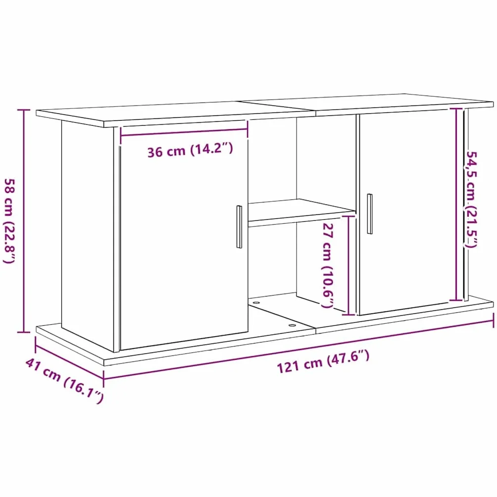 Meuble pour Aquarium Tomostar Chêne Noir 121x41x58 cm Bois d'Ingénierie