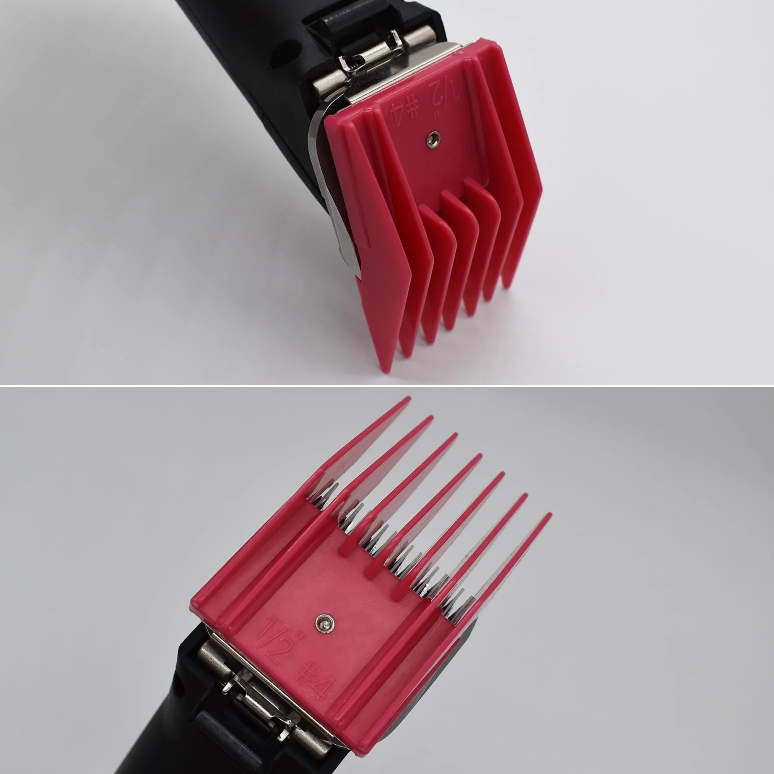Guides professionnels type A5 pour tondeuses animales 3mm 6mm 10mm 13mm Compatibles Oster A5 Andis AG/BG Wahl KM5/10 Fuchsia