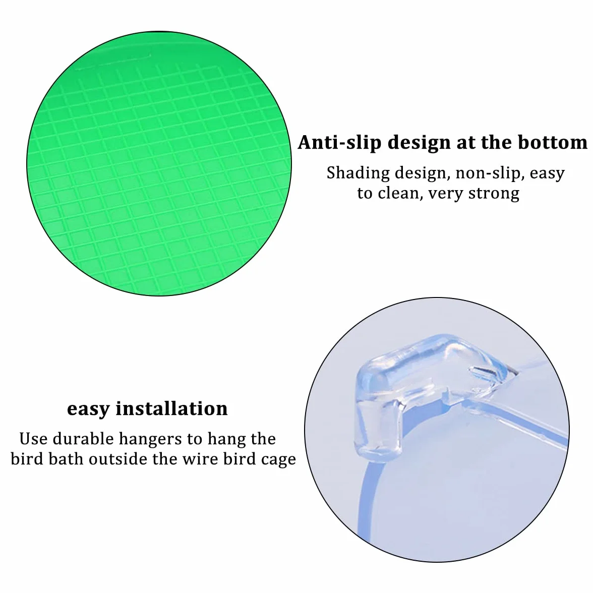 2PCS Baignoire pour Oiseaux,Baignoire Bird Bain D'oiseau Cage Baignoire Oiseaux Baignoire Suspendue avec Crochets Fournitures de Cage à Oiseaux pour Oiseaux Canaries Budgies et Perroquet