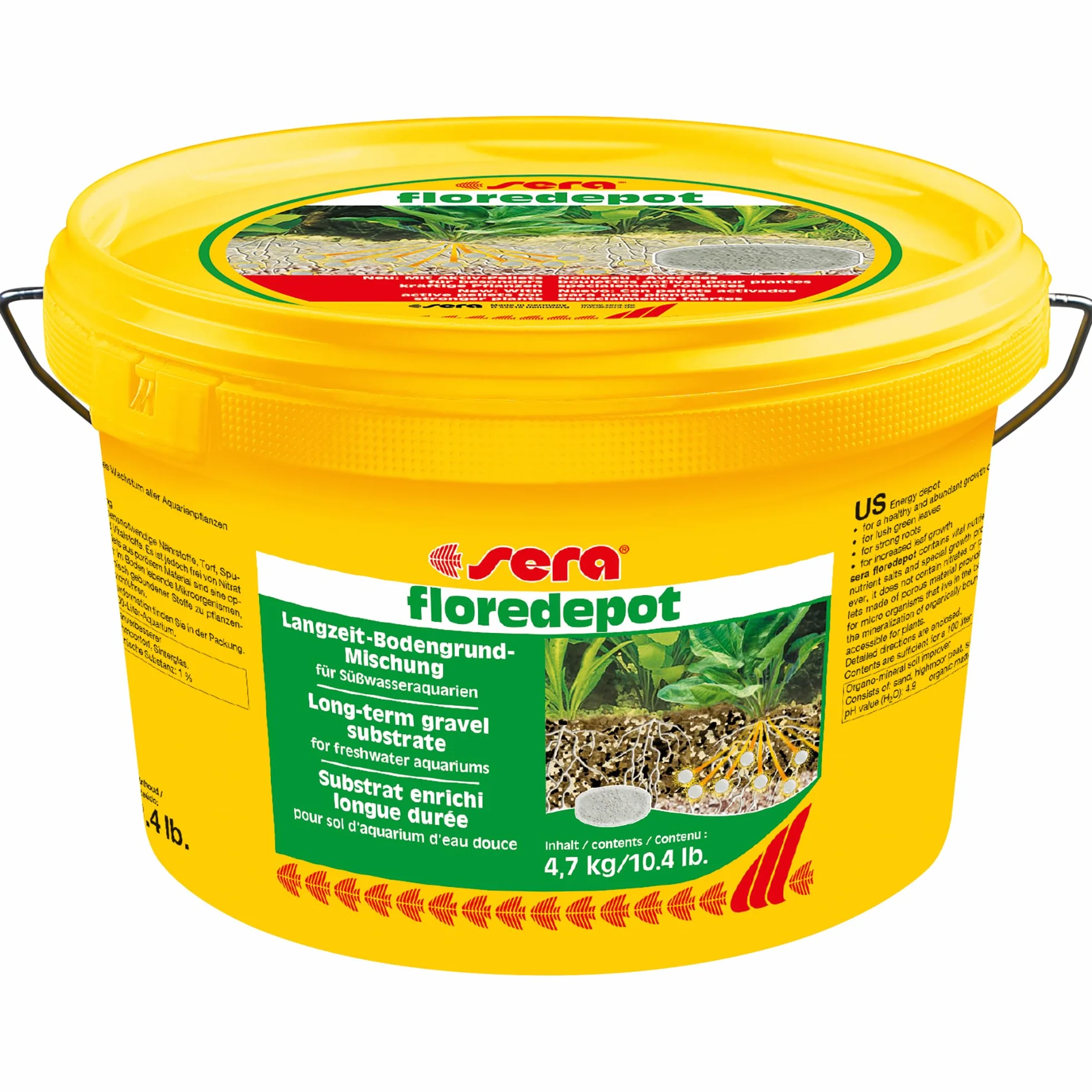 sera floredepot 4.7 KG | Terre de Fond pour Plantes d'aquarium 4.700 g | favorise l'enracinement | apport de nutriments Pendant l'enracinement