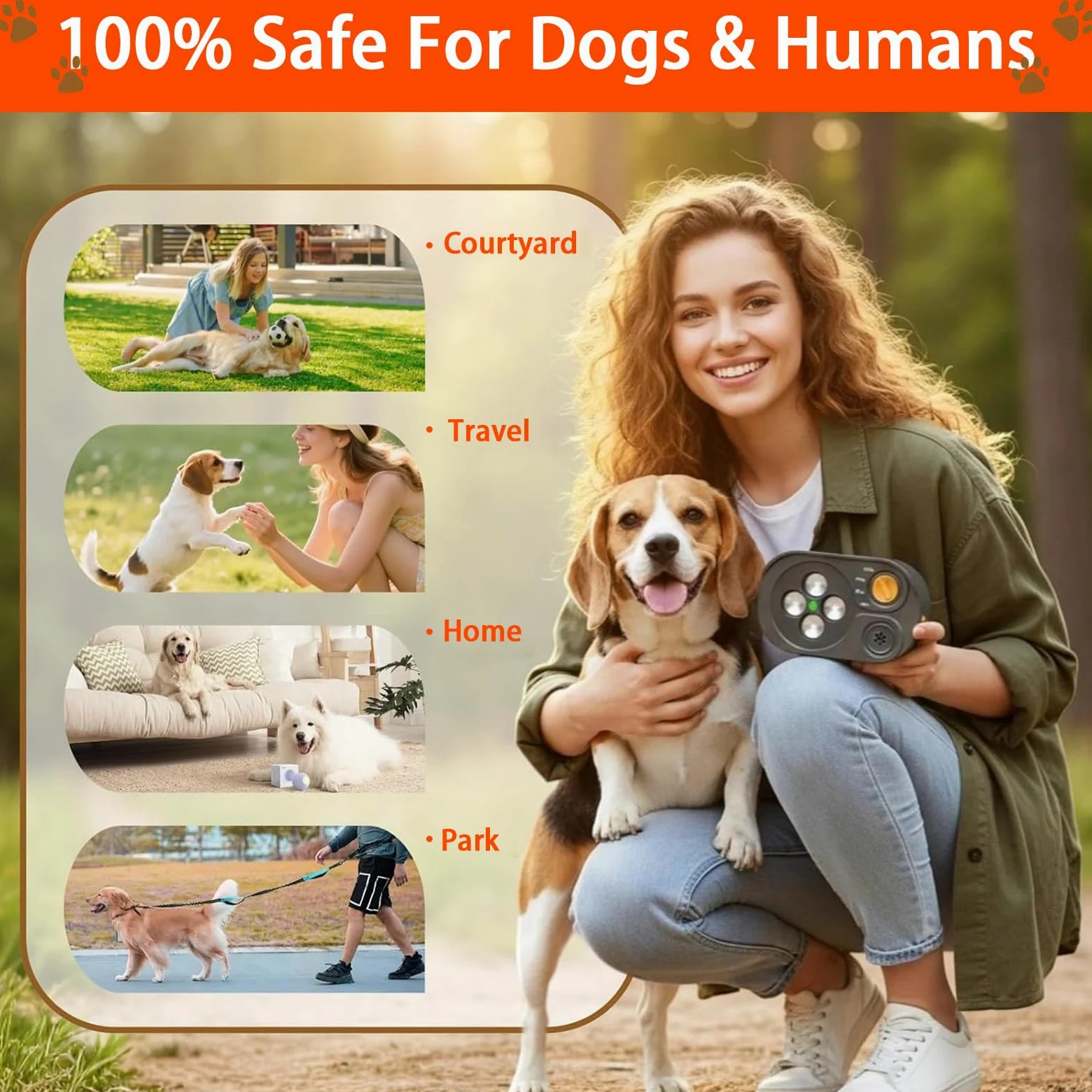 Anti-Aboiement pour Chien Automatique, Boitier Ultrason Anti Aboiement Chien 3 Portées, Boitier Chien de 75 Pieds, Sifflet Ultrasonique pour Chiens Intérieurs Extérieurs, IP65 Etanche, Noir