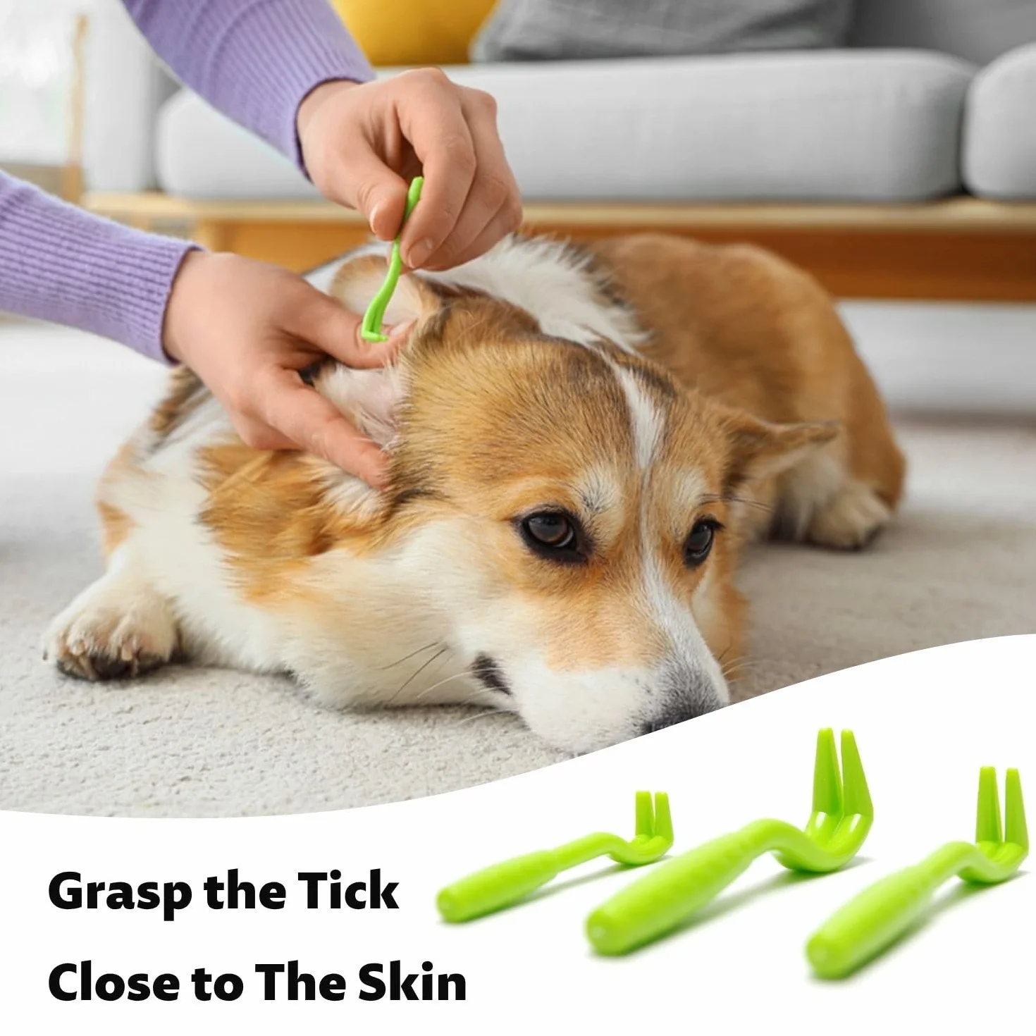 Pince à tiques kit 7 en 1 avec étui pour humains, chiens, chats