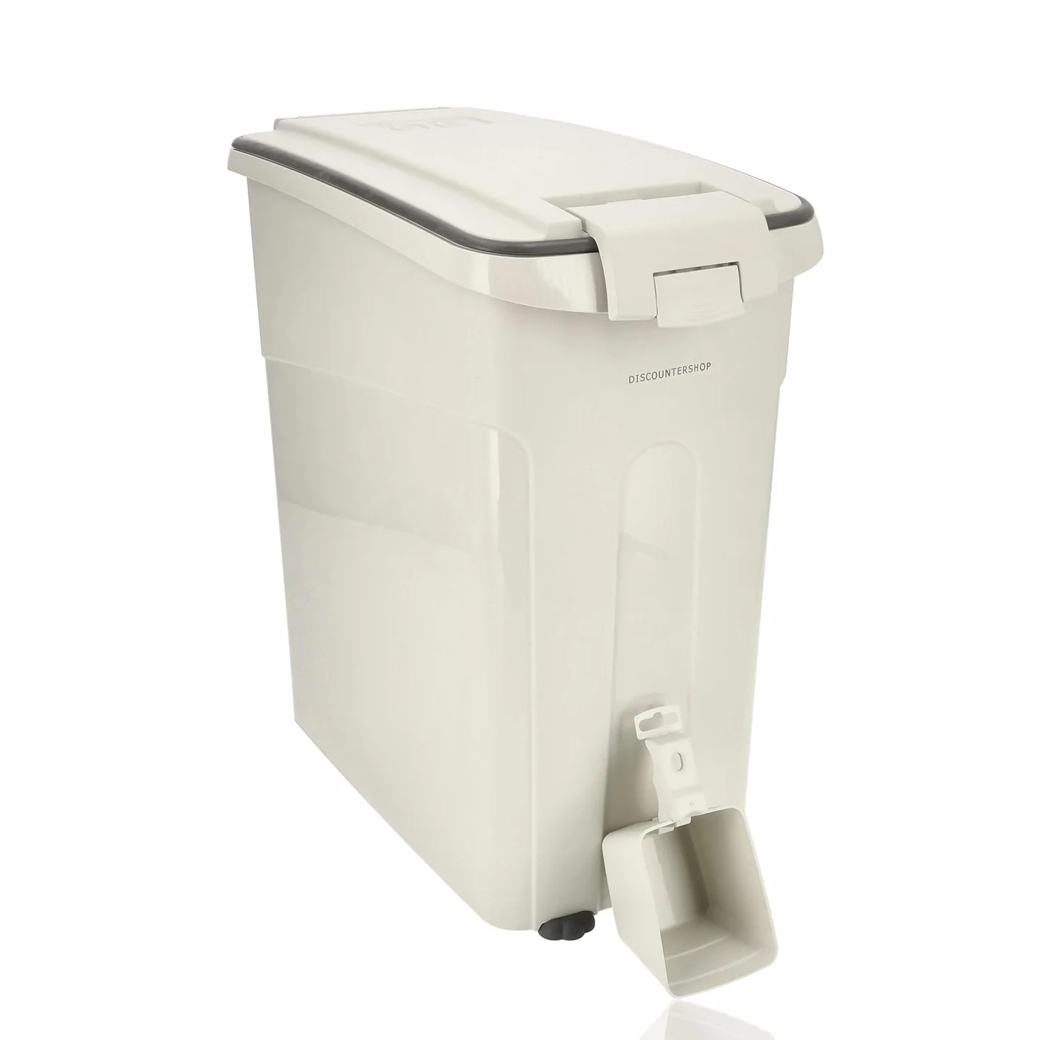 Conteneur alimentaire hermétique 54L pour chiens et chats - Avec roues et pelle, pour environ 20 kg de nourriture sèche, litière pour chat ou croquettes pour chien