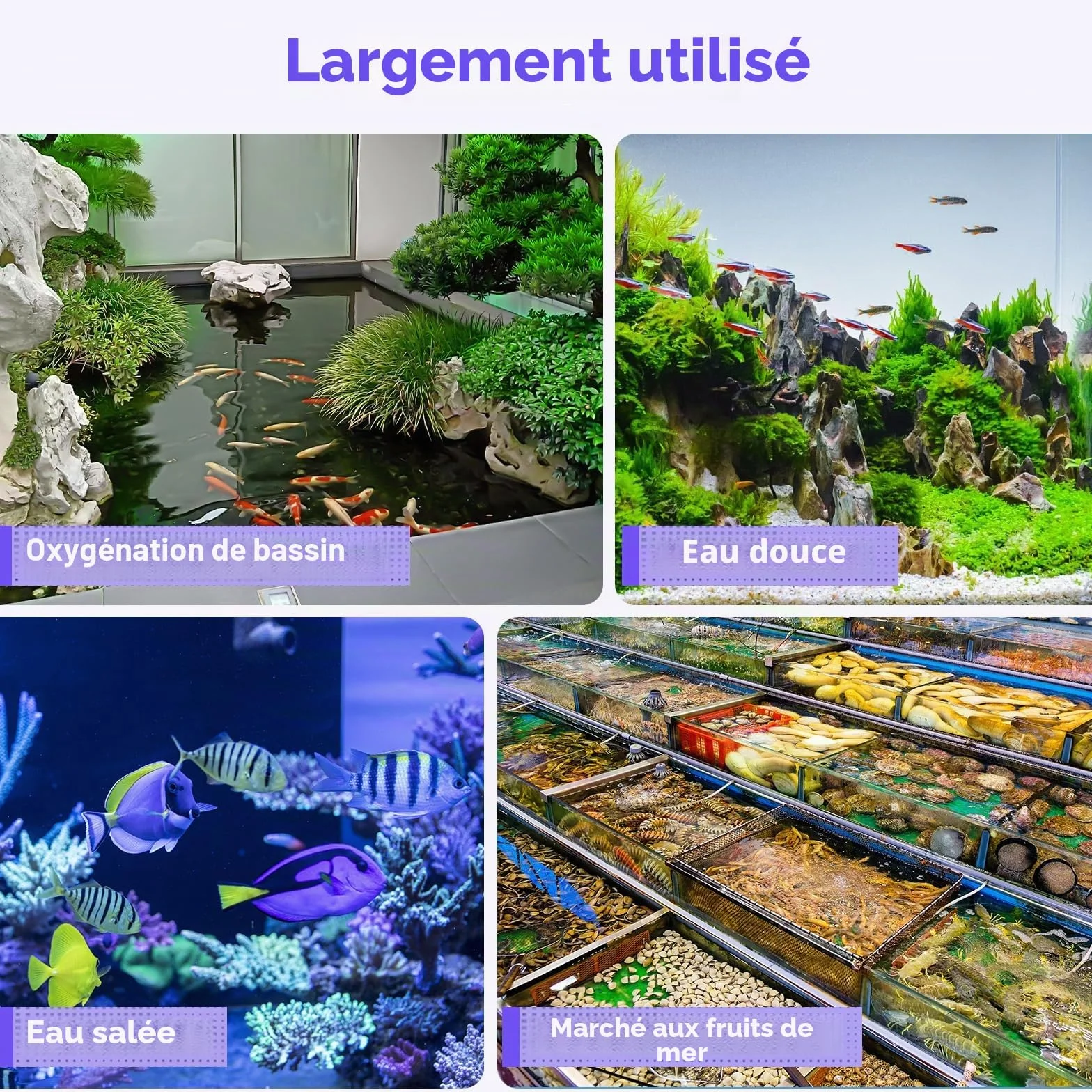 hygger Bulleur Aquarium Pierre à Air 43CM Diffuseur avec Tuyau pour Eau Douce et Eau Salée