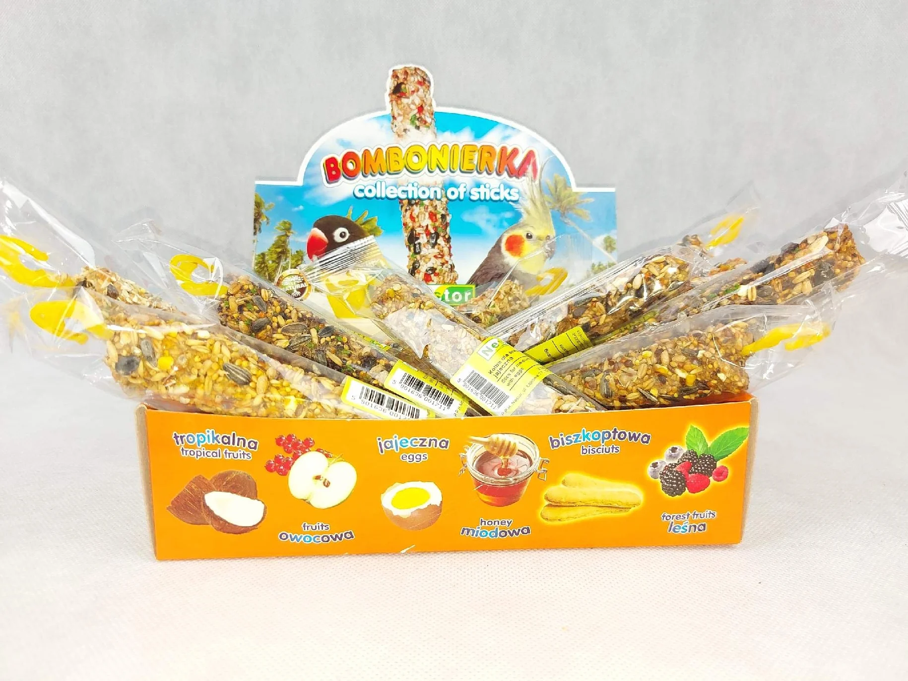 Grandes perruches Mangeoire à oiseaux Friandises 12 Barres Knabber Mix
