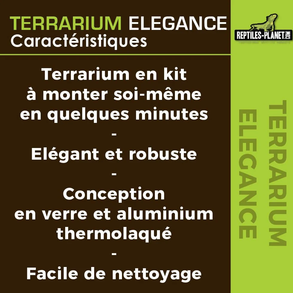 Reptiles Planet Terrarium Aluminium Elegance Noir 100 x 45 x 50 cm
