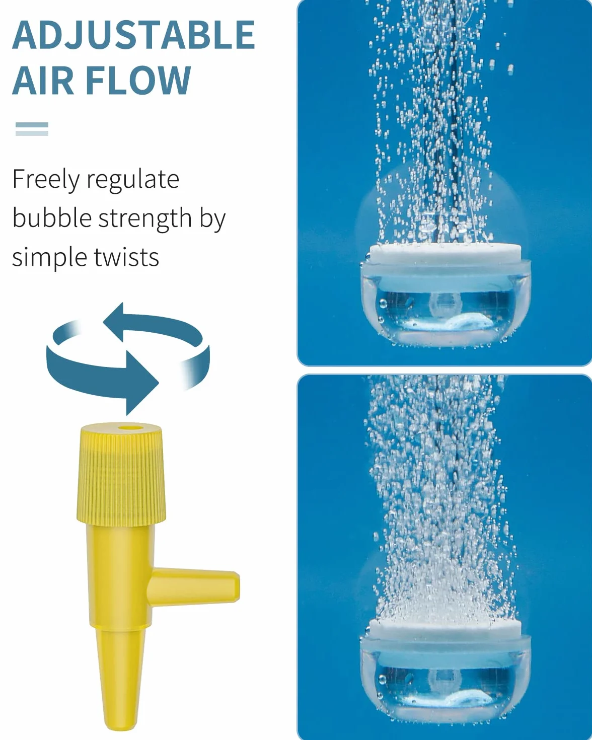 Pawfly Disque de Pierre à Air 2,3 cm Micro-Bulle Kit Diffuseur avec Ventouse Valve Clapet Anti-Retour