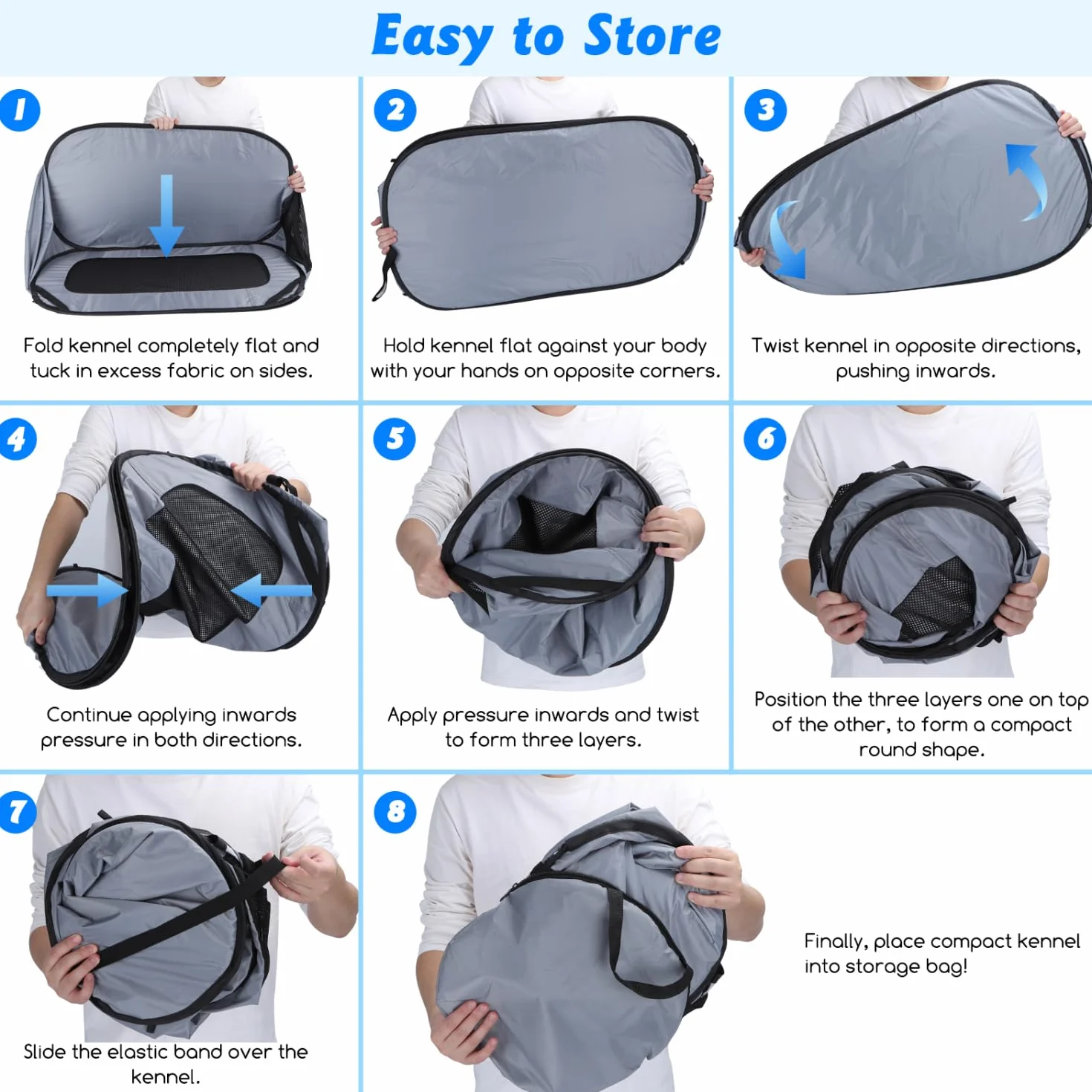 Nobleza Cage Portative pour Chien Chat Voiture, Parc Pliable Chien, Clôture Animaux Tissu Oxford Imperméable, 93x54x54 cm