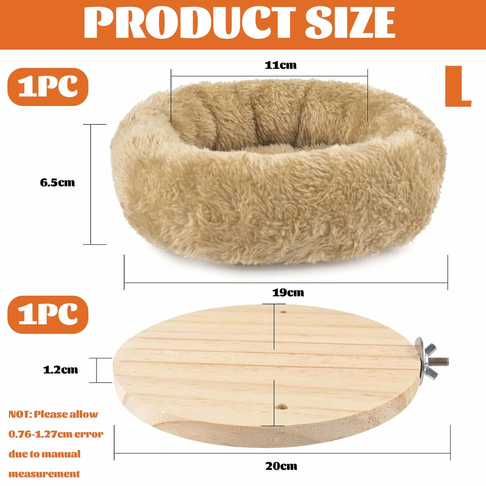 Hamac en peluche amovible Nid d'oiseau taille moyenne pour perruches calopsittes conures hamster