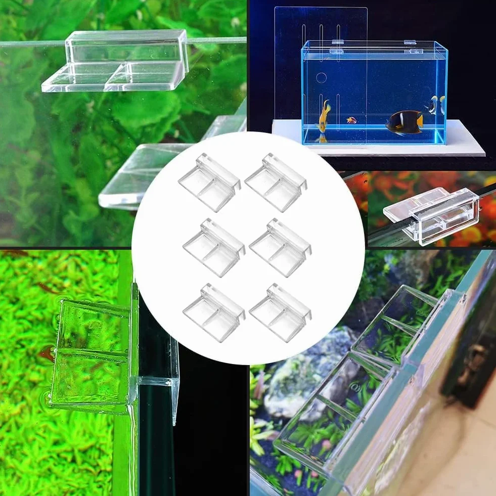 Clips de Couvercle d'Aquarium Acrylique 10mm Lot de 6