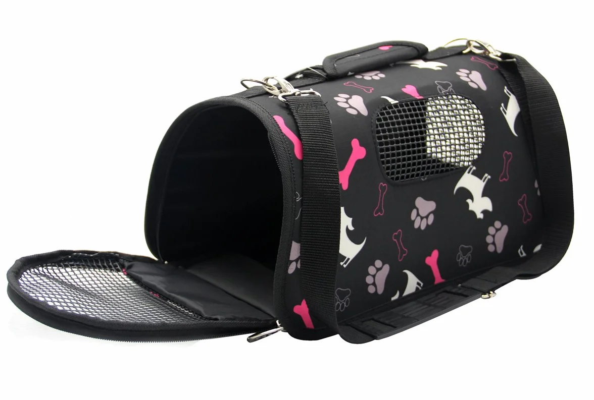BPS Sac de transport pour animaux de compagnie Chien Chat 3 Tailles S/M/L Noir