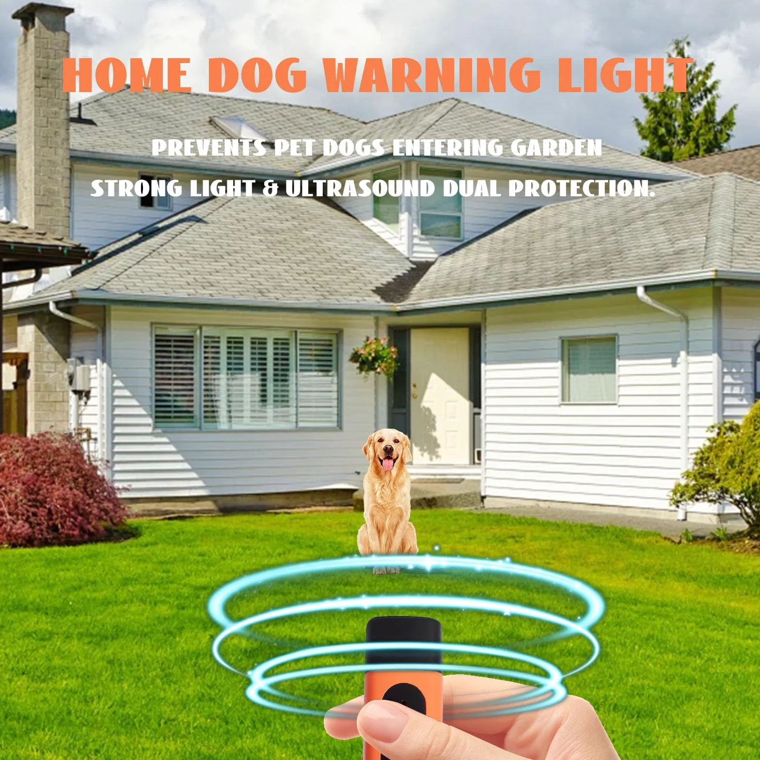 Anti Aboiement Chien Ultrason Puissant avec Lampe LED pour Petit Grand Chien
