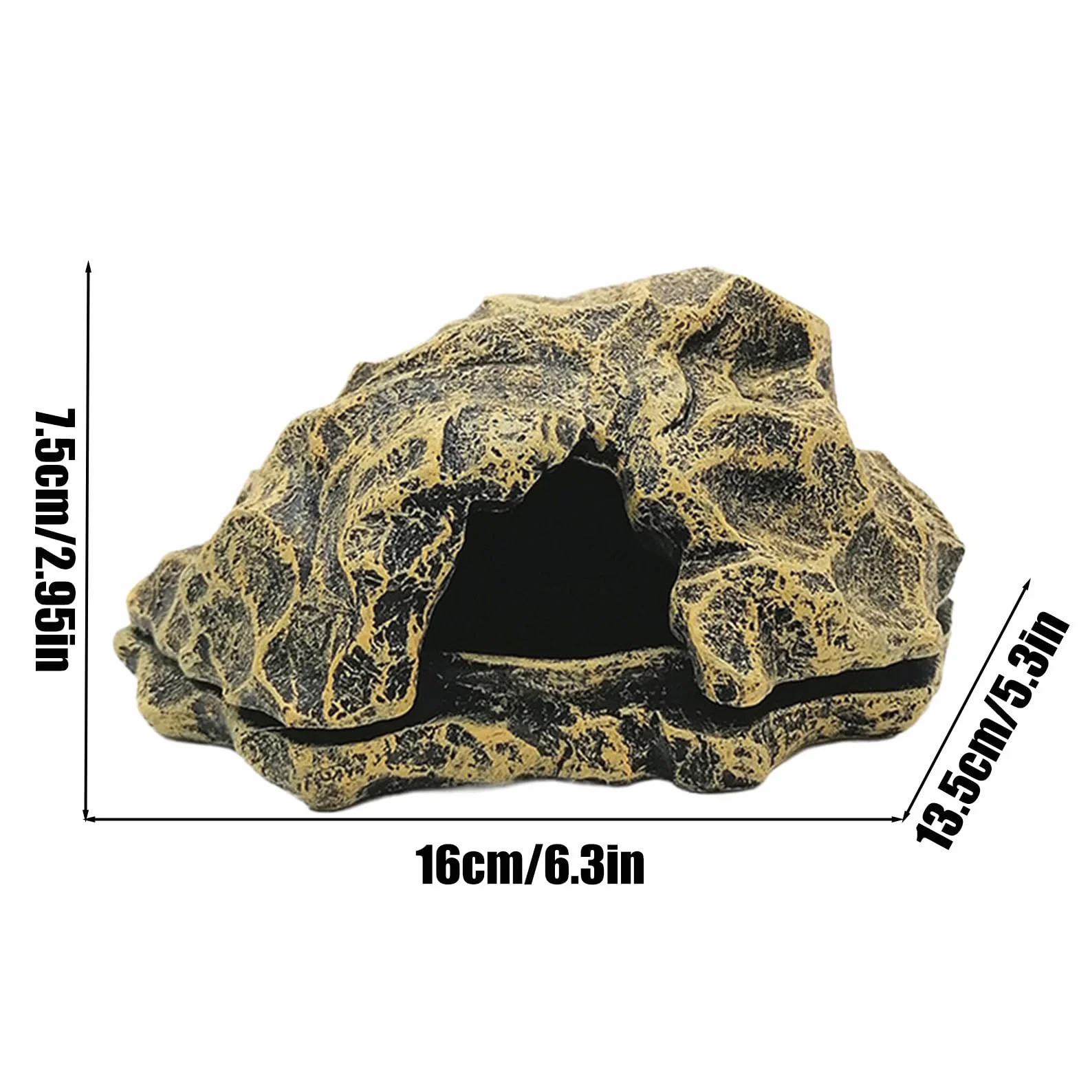 Caverne pour Reptiles Maison de Tortue en Roche Simulation pour Lézards Décor Aquarium Accessoires