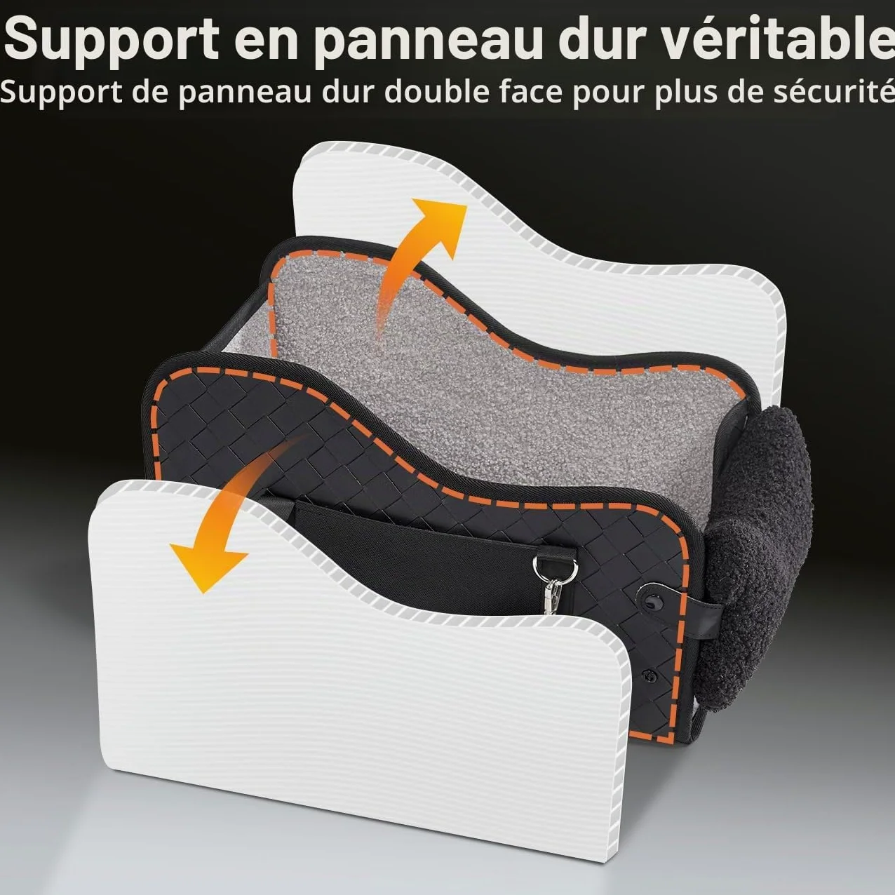 GGW Siège Auto 99% accoudoir Central Petits Chiens Fixation étanche Cuir Noir