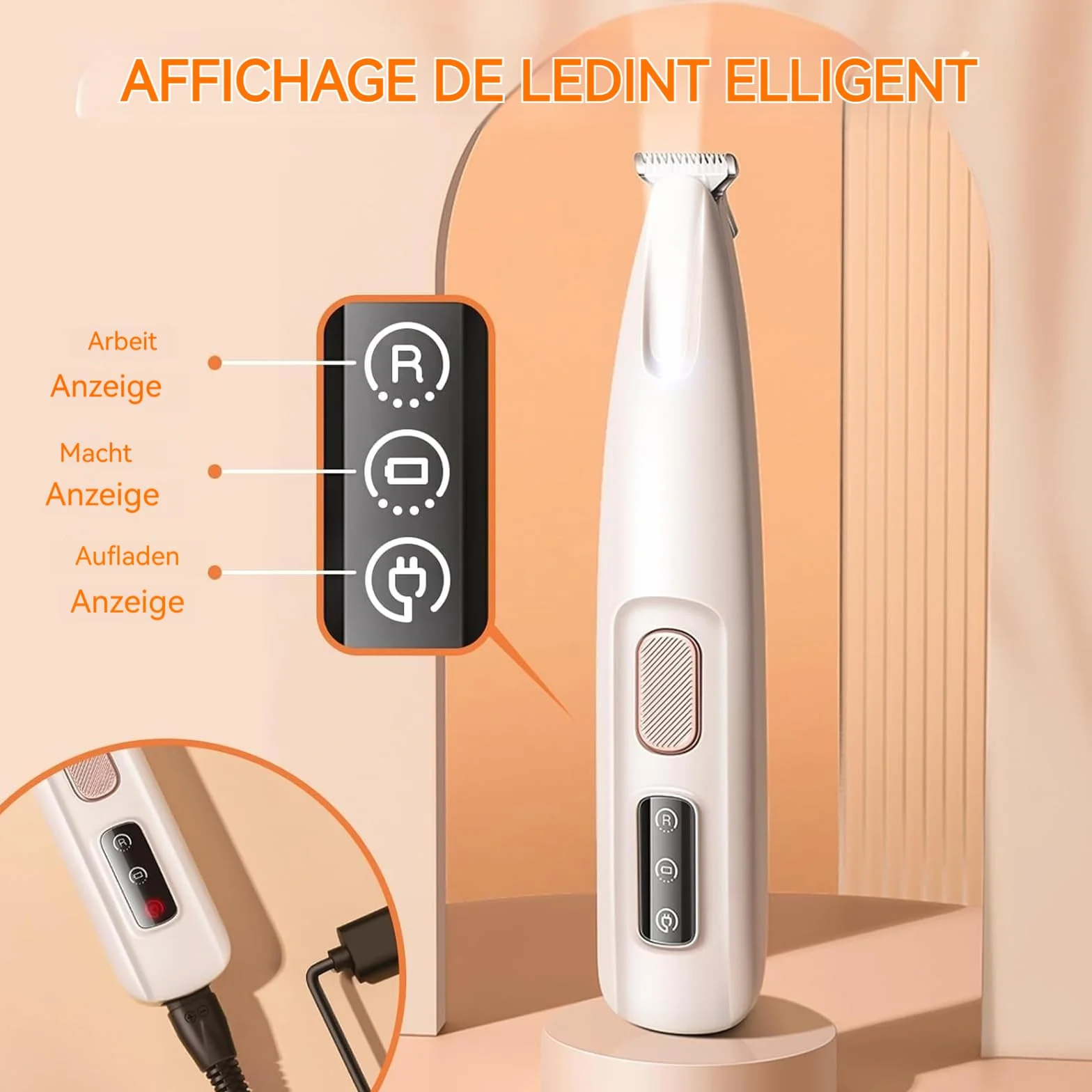 Tondeuse de précision pour chat et chien, sans vibration, légère et ergonomique