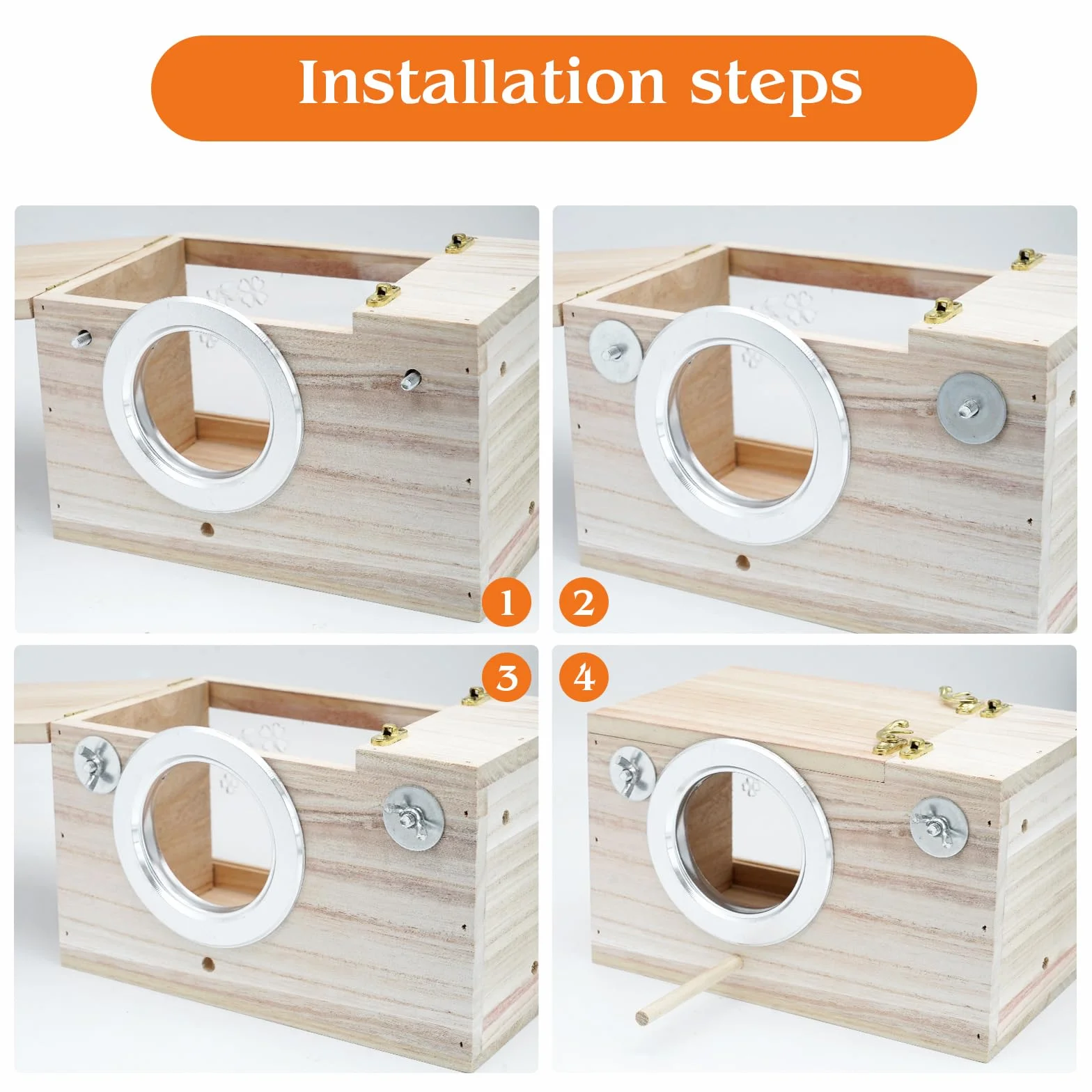 Nichoir en bois pour perruches et inséparables