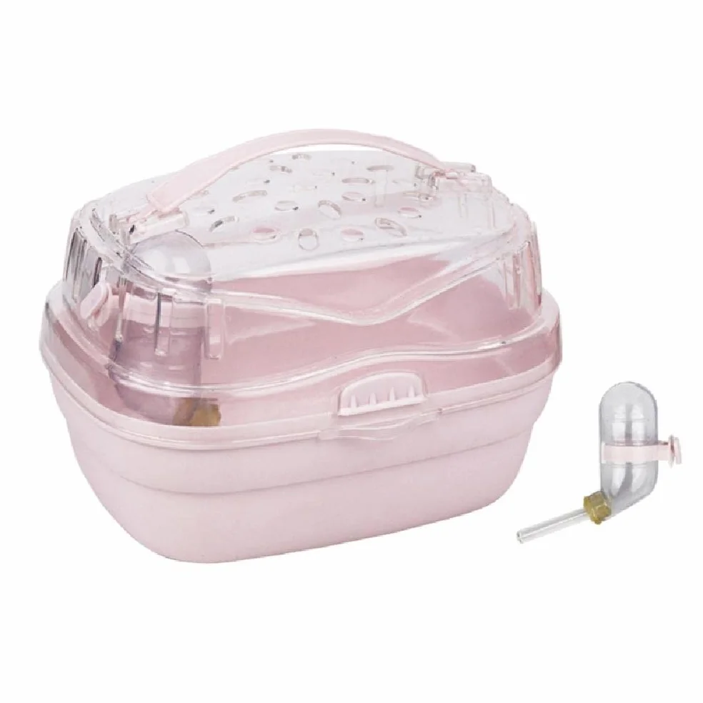 Caisse de transport pour hamster portable avec bouteille d'eau pour petits animaux