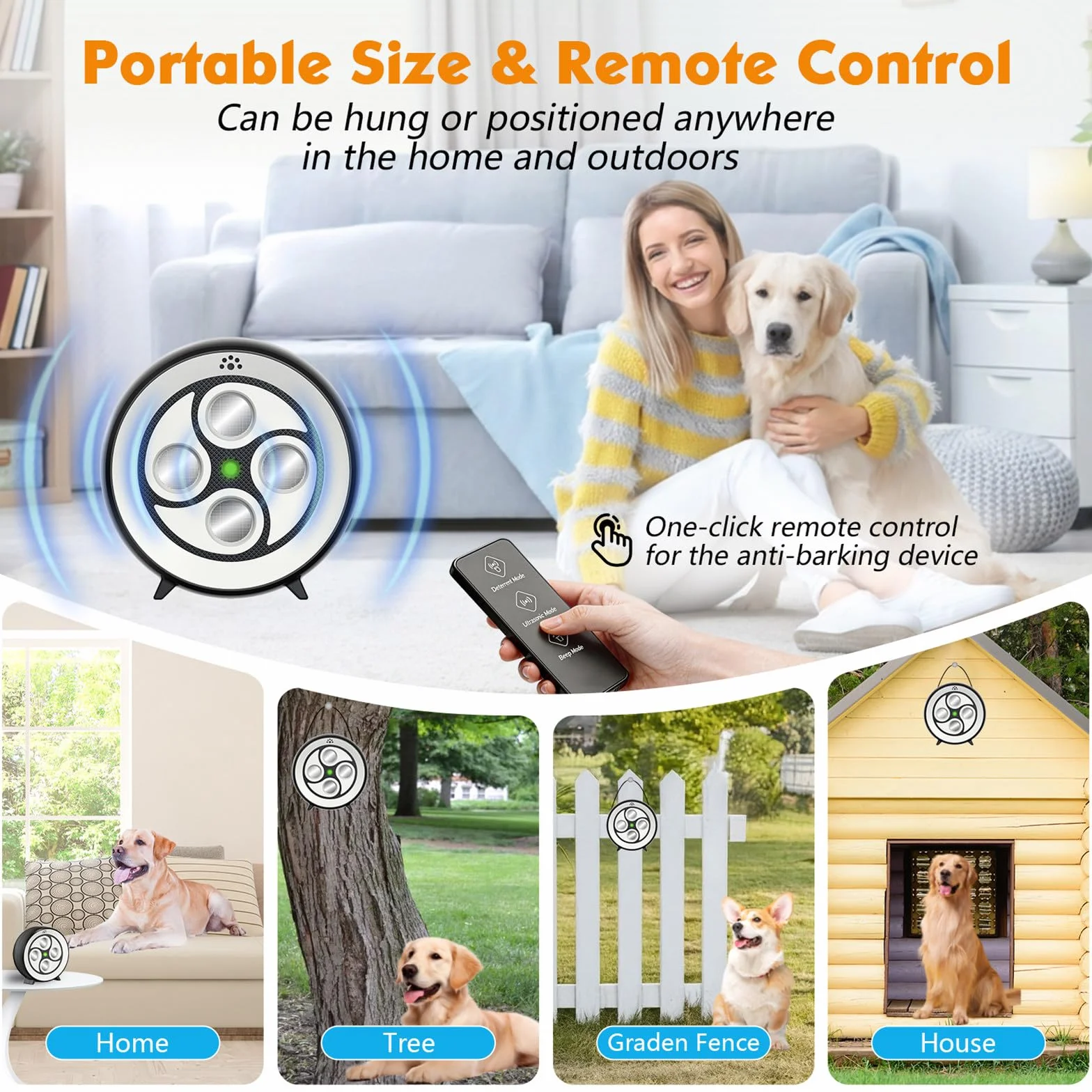 Anti Aboiement Chien Ultrason Puissant Télécommande 3 Portées IP65 Rechargeable Automatique