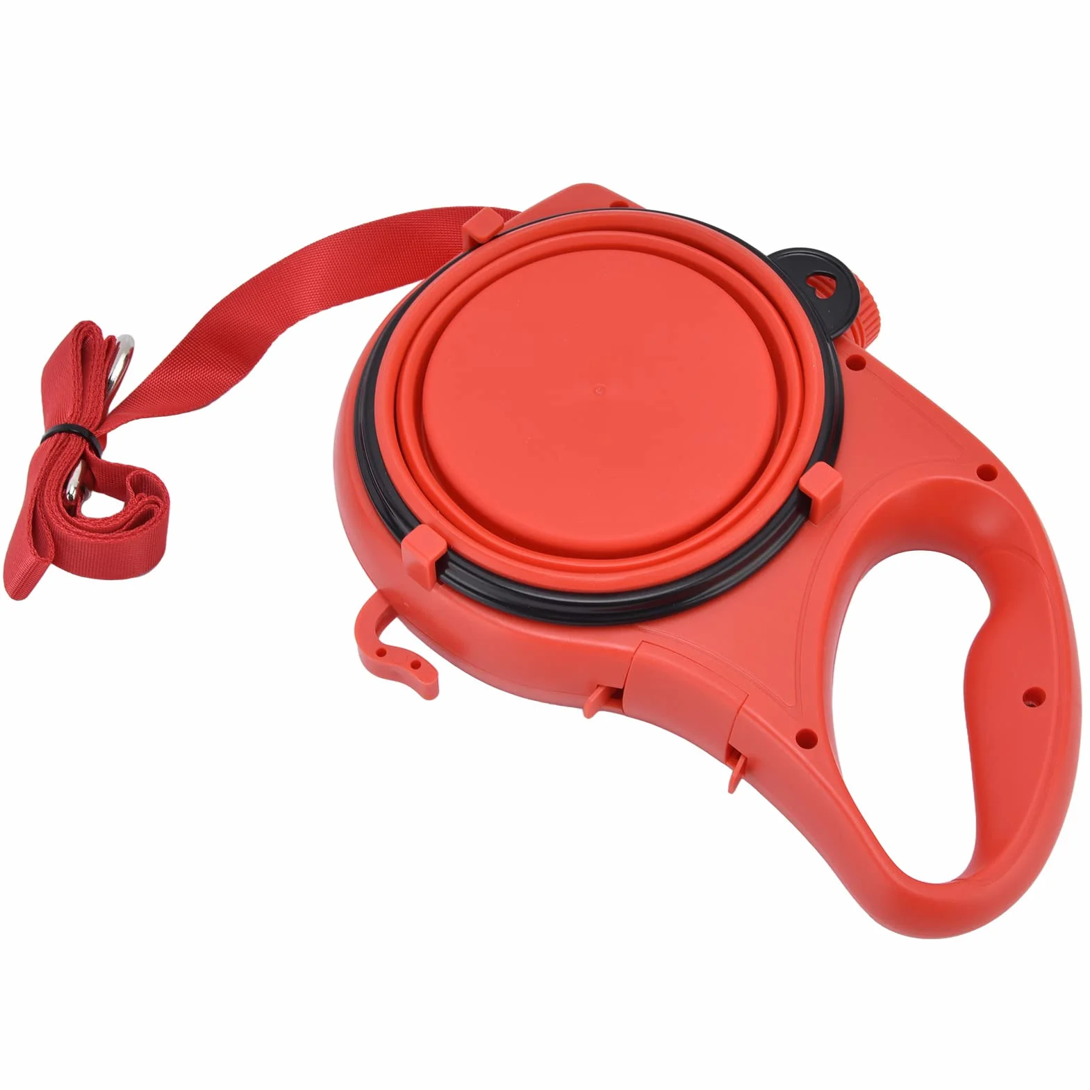 Laisse pour Petit Chien avec Bol d'eau Pliable, Multifonction Portable Rouge 9,1 x 6,7 x 2,0 Pouces