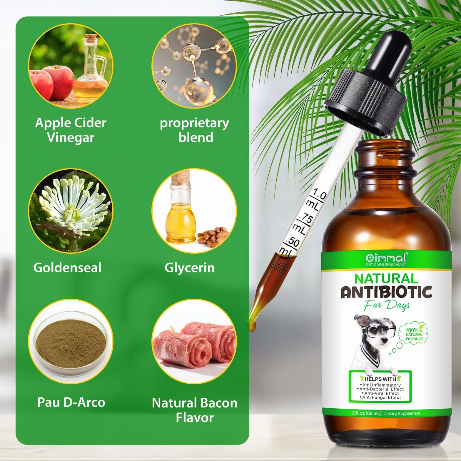 Antibiotiques pour Chiens Infections Allergies Soulagement Démangeaisons 60ml