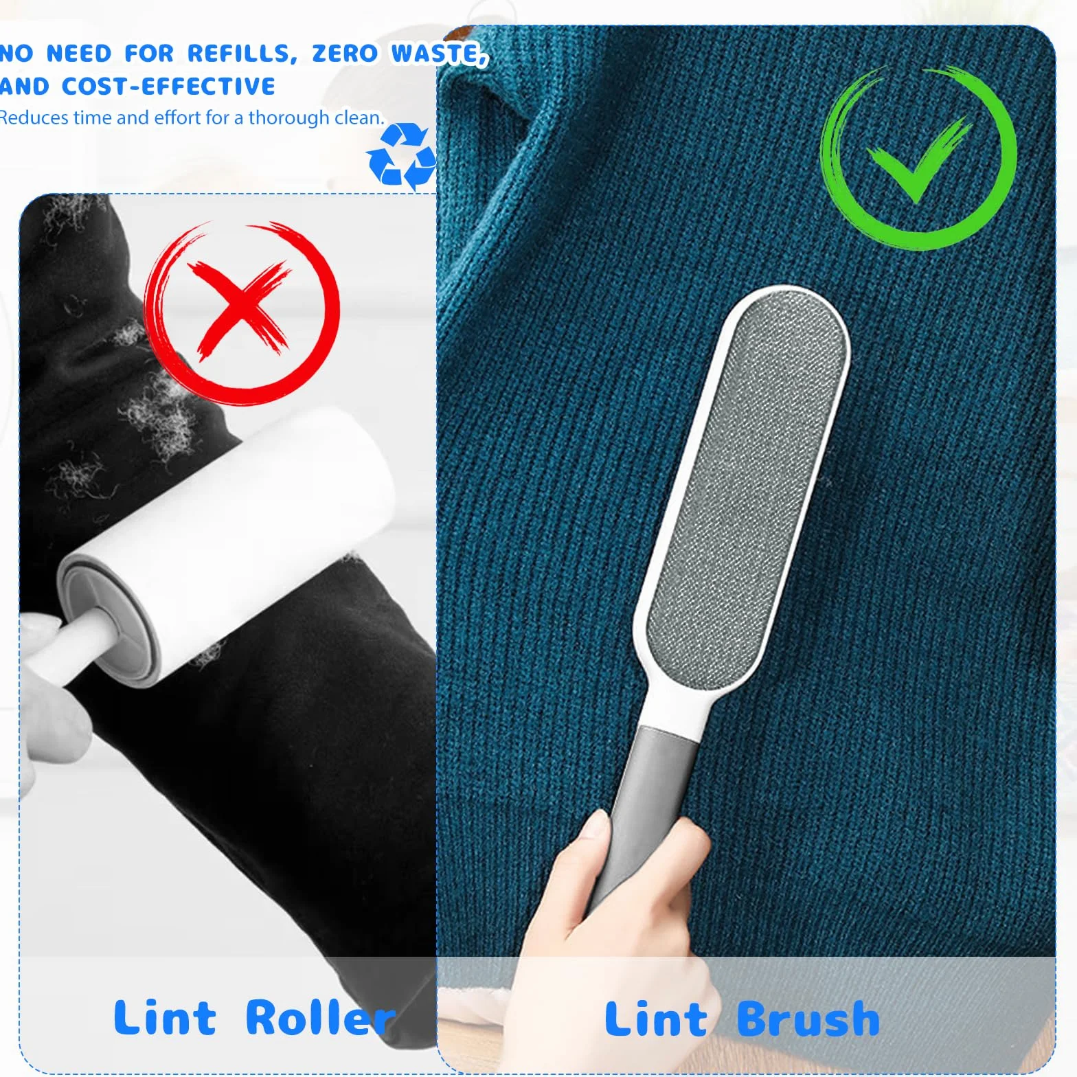 Brosse Anti Poils Animaux Vêtement 2 Pièces pour Enlever Les Poils