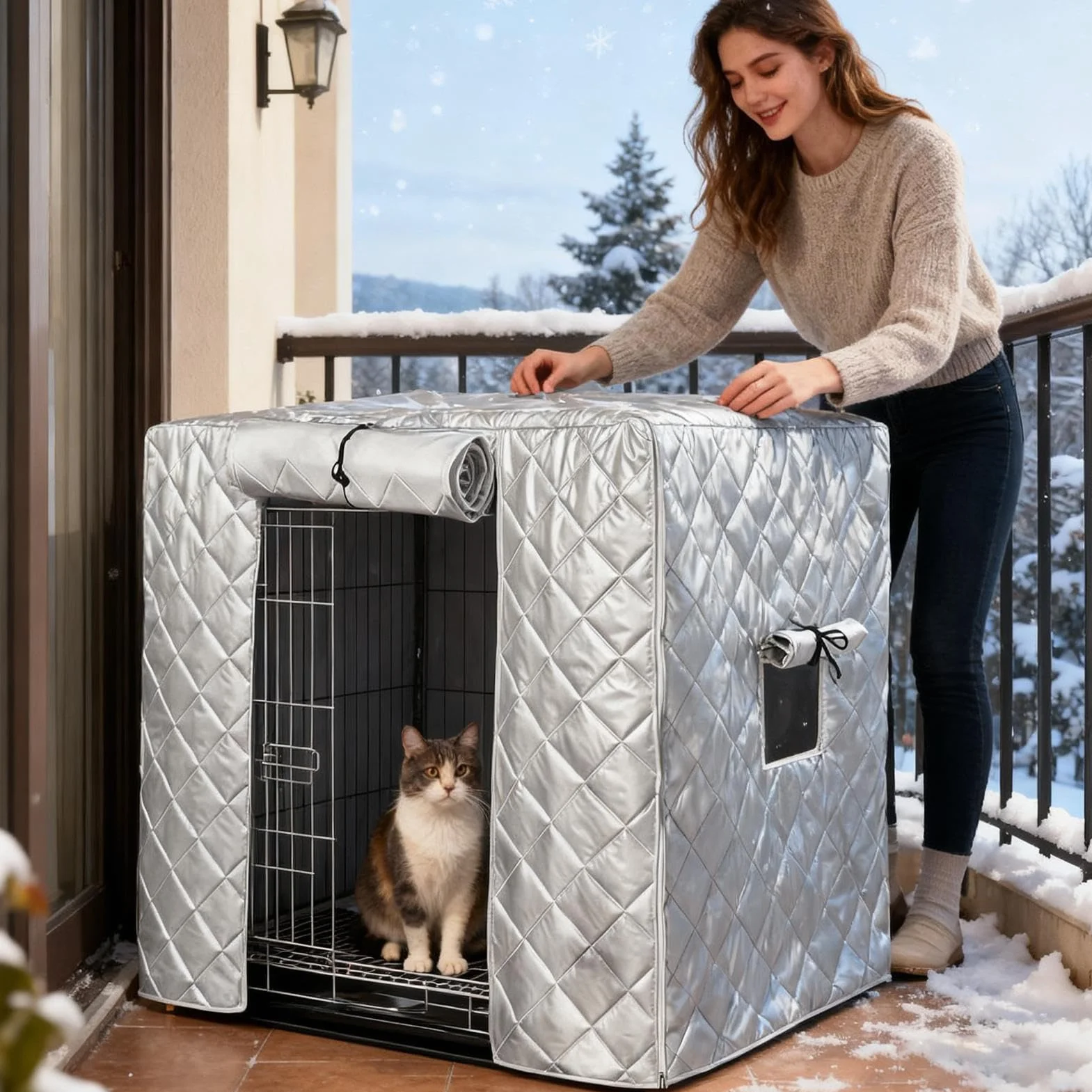 Housse de cage pour chien insonorisante imperméable