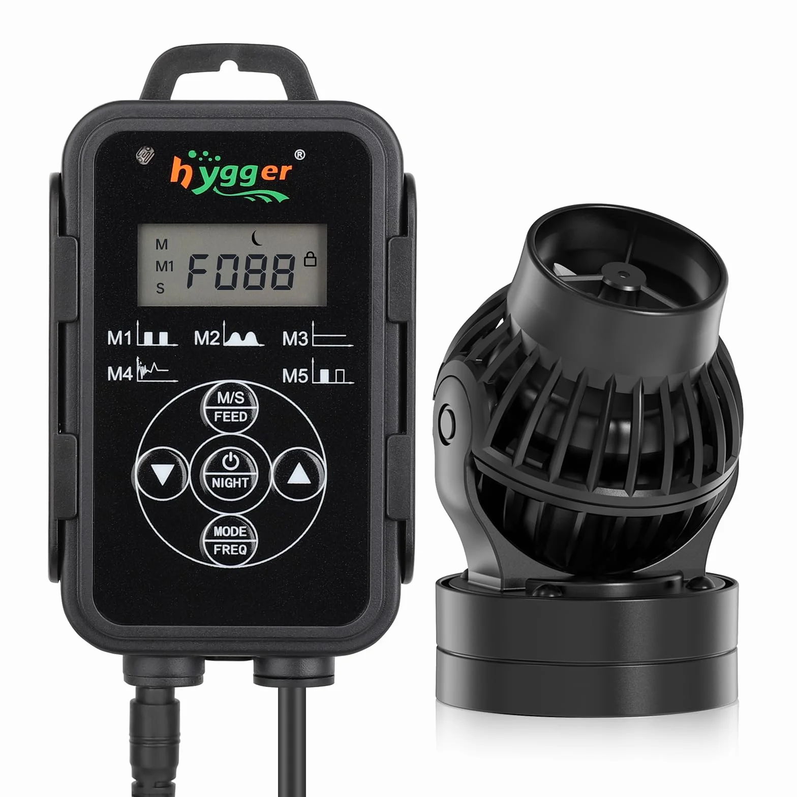 hygger Pompe de Brassage pour Aquarium 8300LPH Wave Maker avec Contrôleur Intelligent 12W Circulation 112-568L Eau Douce Récifal Marin
