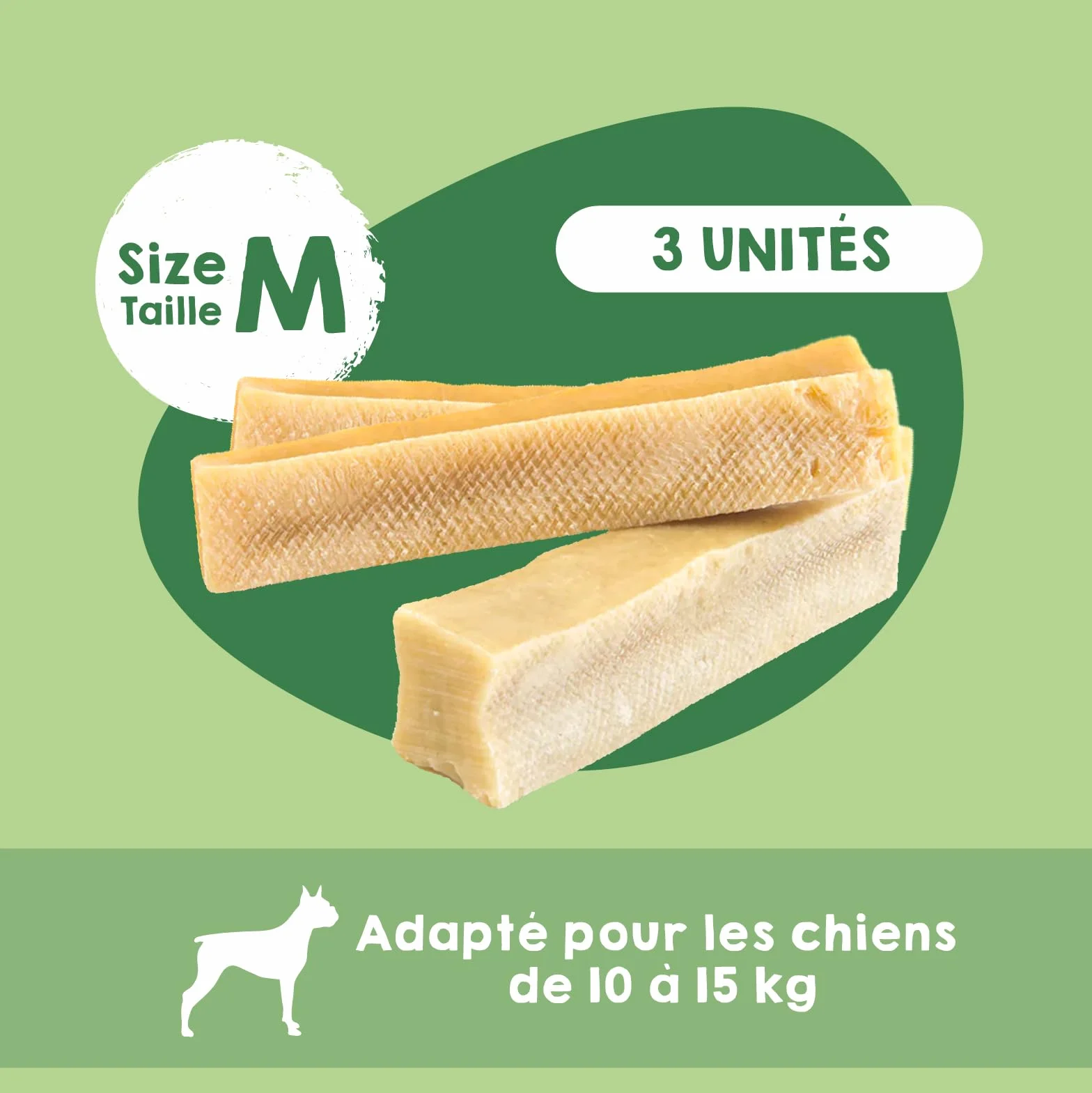 Fromage de Yak pour Chien Mastication Naturel Longue Durée Soin Dentaire Himalaya Pack 3 Taille M 10-15 kg