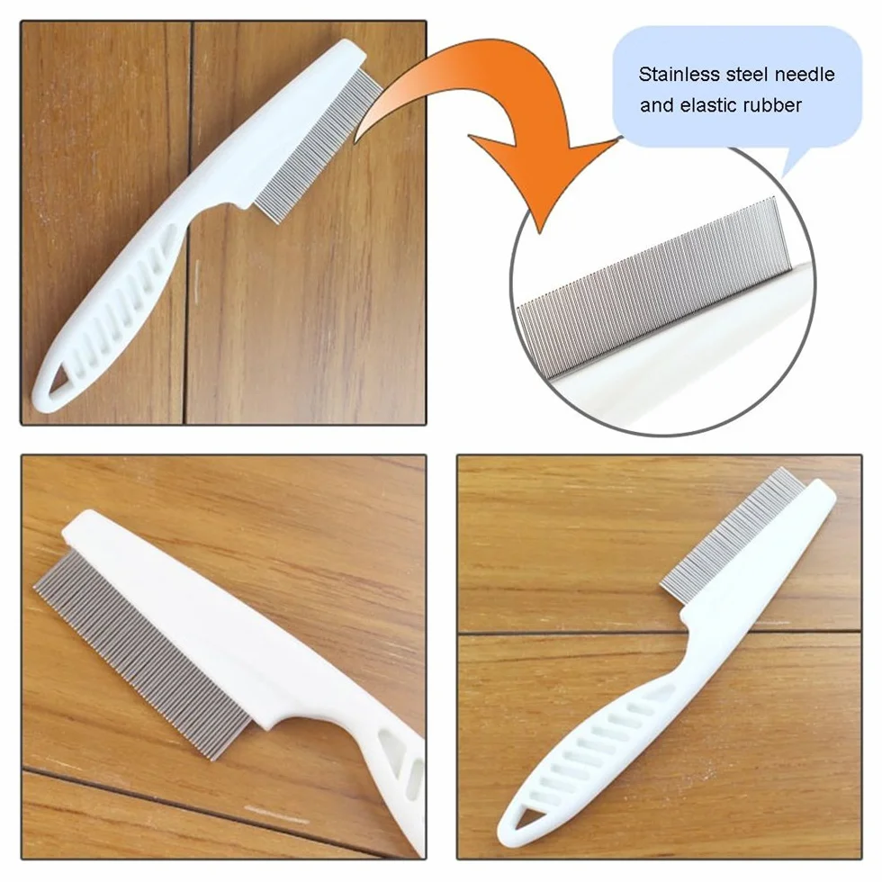 Brosse de toilettage anti-puces acier inoxydable Peigne Profi 18 x 4 cm pour chat et chien