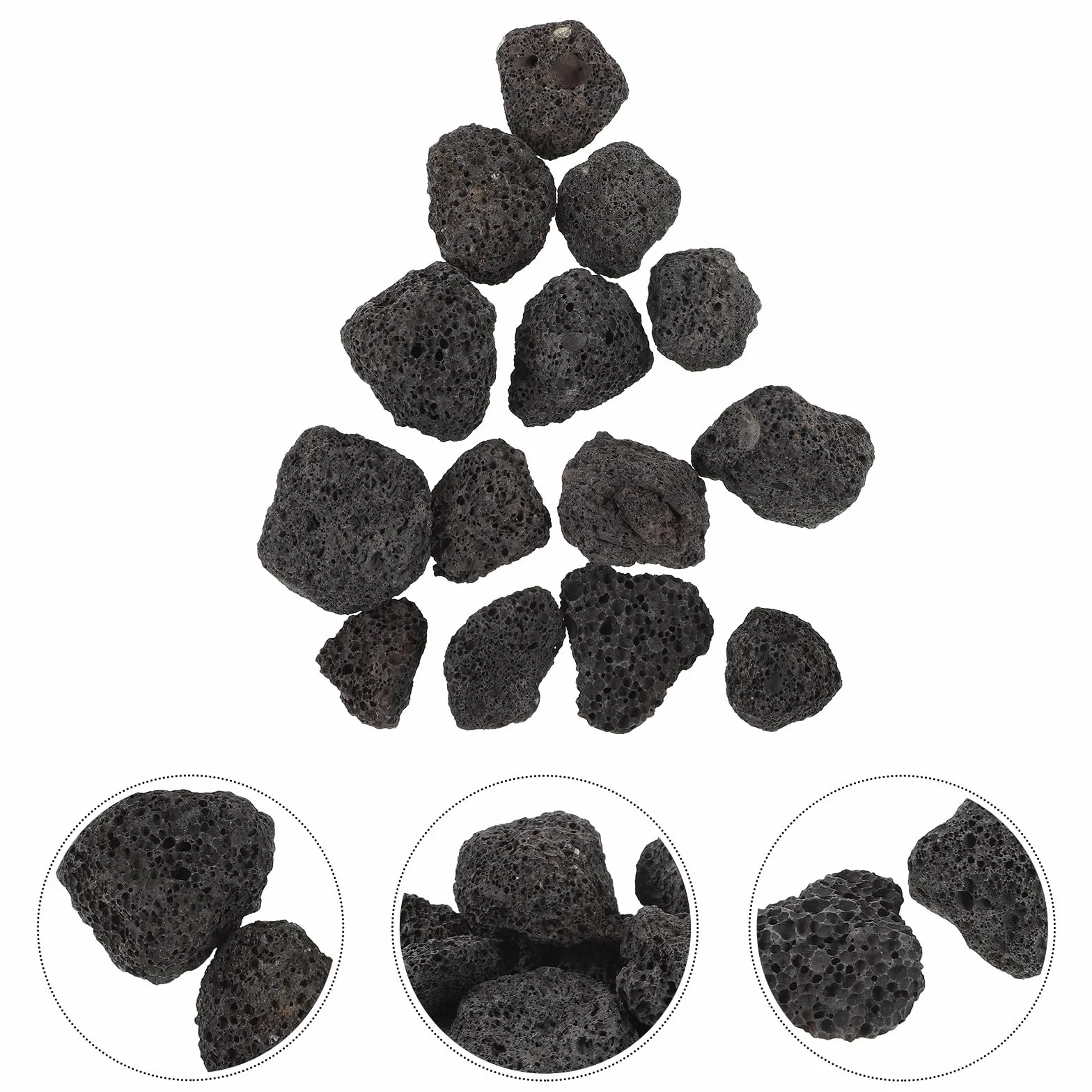 BESTonZON Pierres de lave naturelles 400 g - Galets volcaniques pour aquarium et parterre