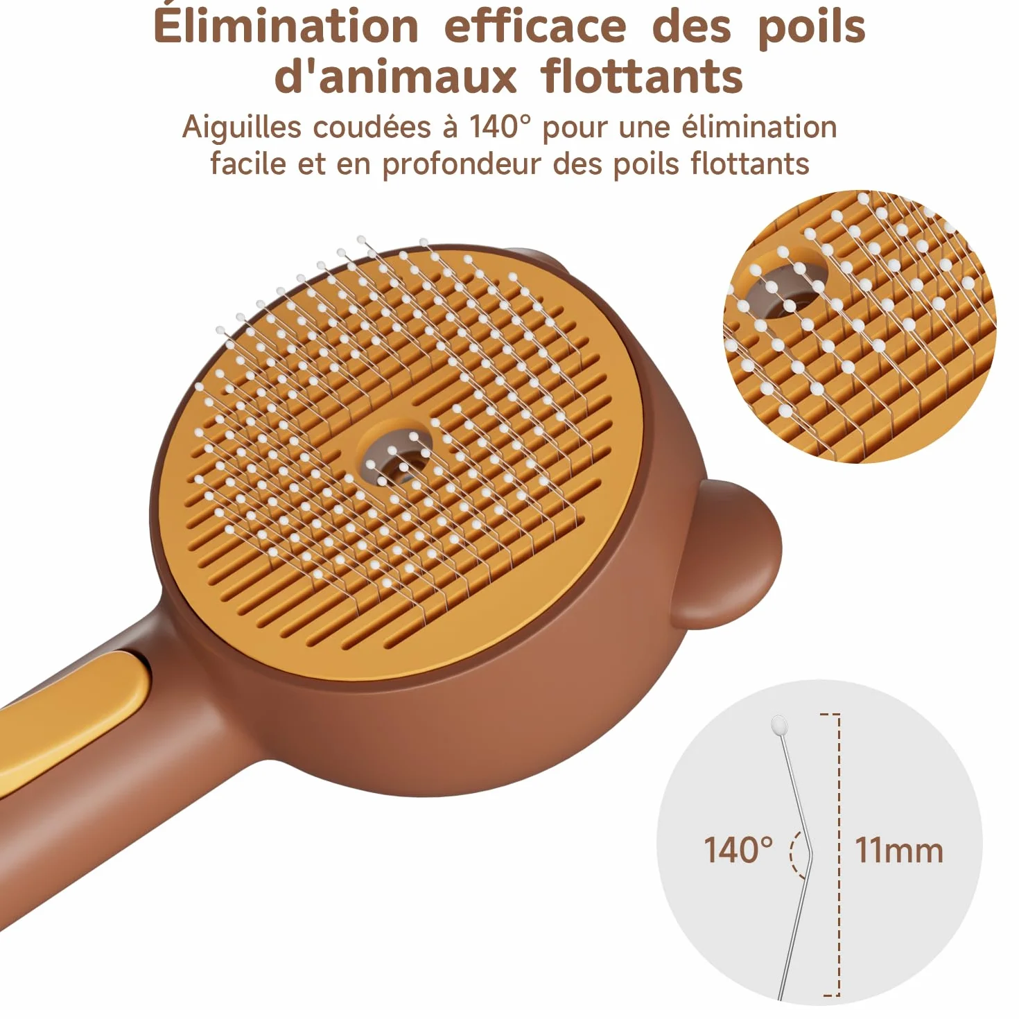 Brosse Chien Chat à Vapeur 3 en 1 Peigne de Massage Rechargeable avec Réservoir d'Eau