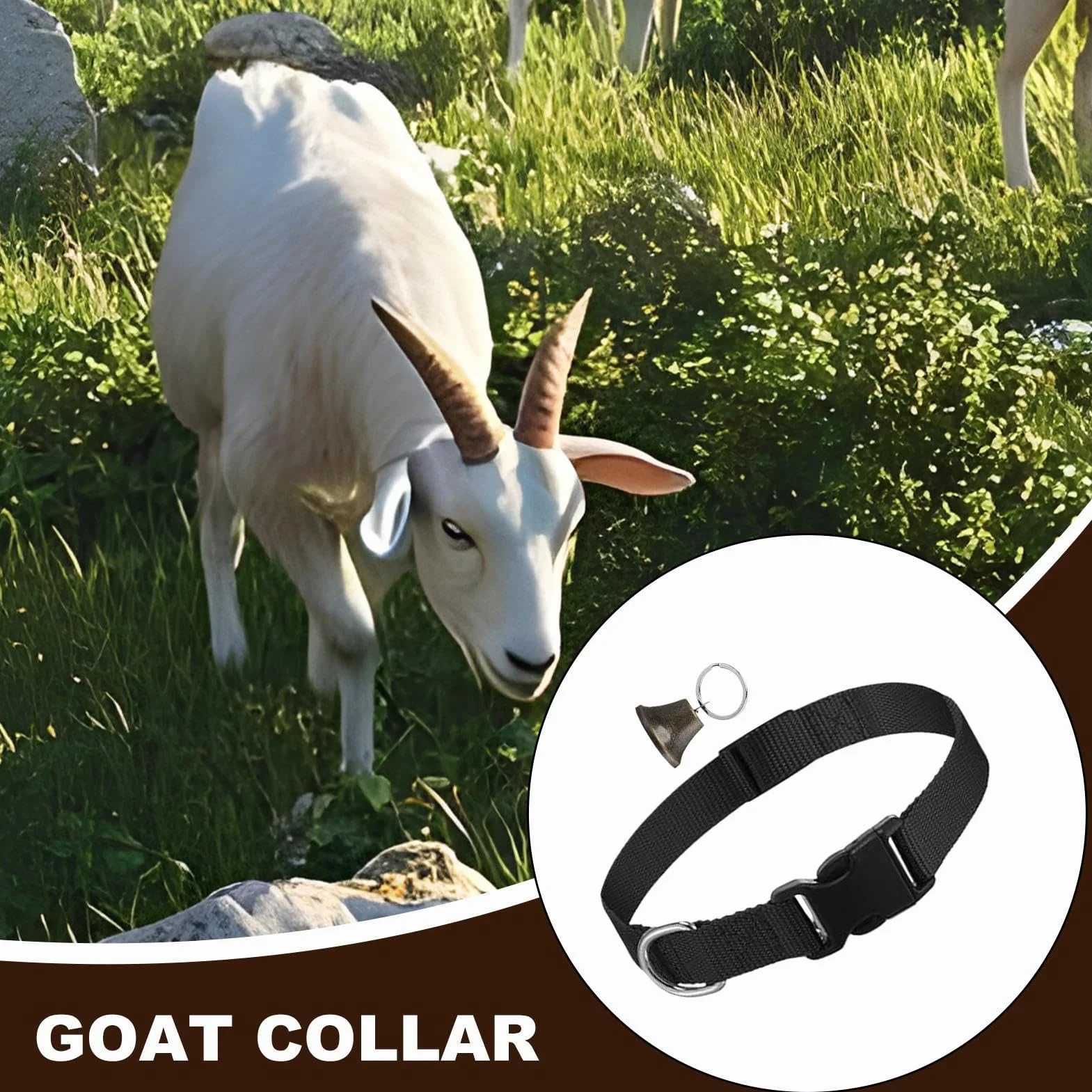 Collier de chèvre - Colliers de Mouton réglables | Anti Perdu la Cloche de pâturage pour Vache pour Animaux de chèvre