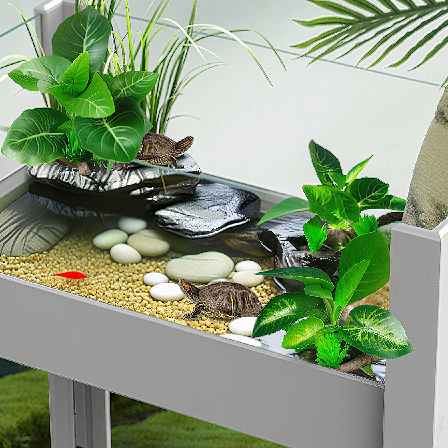 Plante Artificielle Exterieur 3 Pièces Decoration Aquarium Fleur Artificielle Interieur Gazon Artificiel