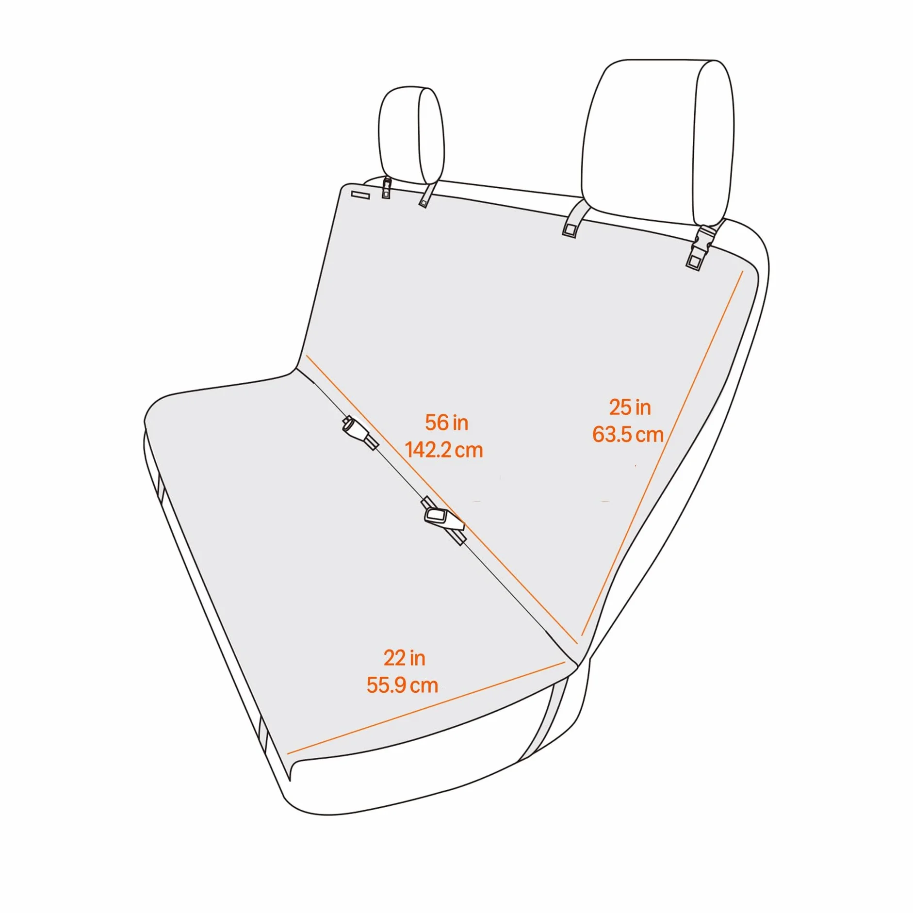 Amazon Basics Housse de protection de banquette arrière de type banc pour animaux domestiques, 119 x 142 cm, Noir