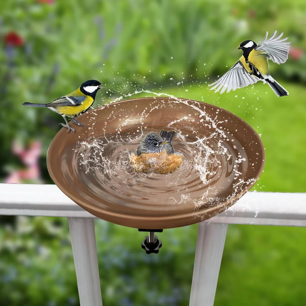 Bain d'oiseaux résistant à l'hiver avec support pour balcon et jardin