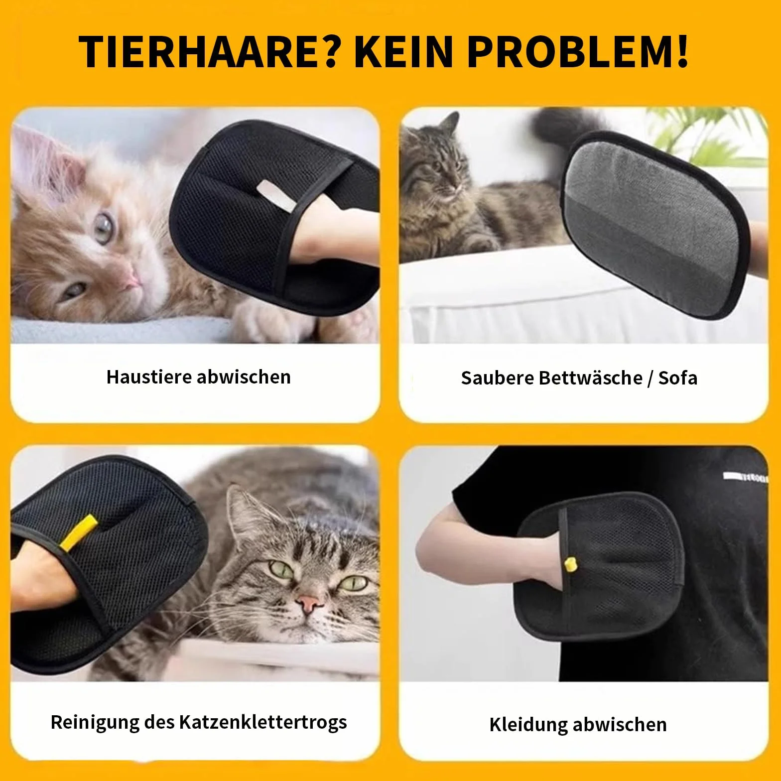 Mayoii Gants de toilettage pour Chat Brosse magnétique Antistatique pour Poils d'animaux Respirant Lavable
