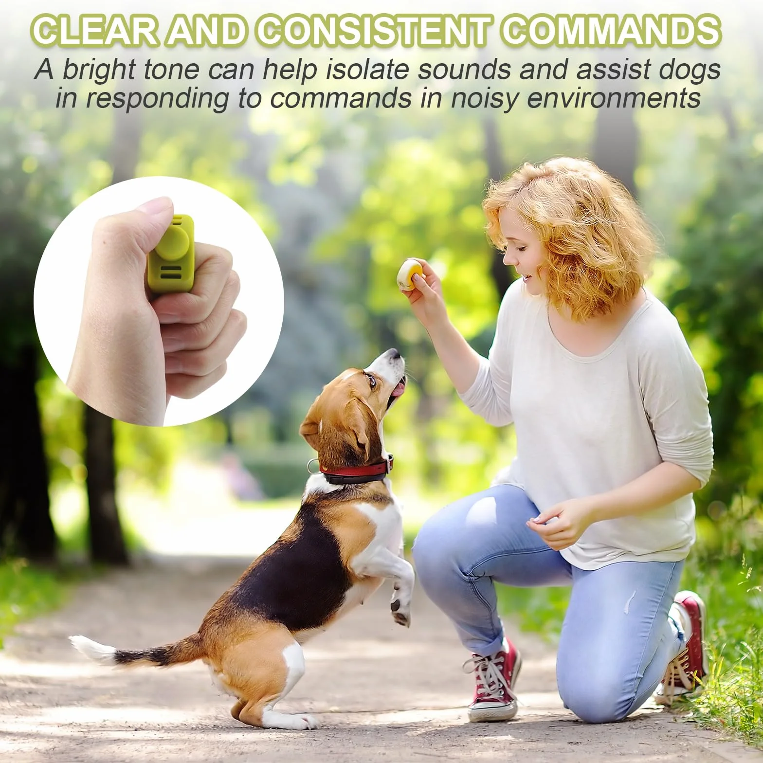 4X Clickers Chien et Chat (19mm/21mm) en Vert et Gris, Accessoire Pratique pour Dressage Chien et Chat, Clicker en Anneau pour Doigt pour Entraînement, Tours et Rappel