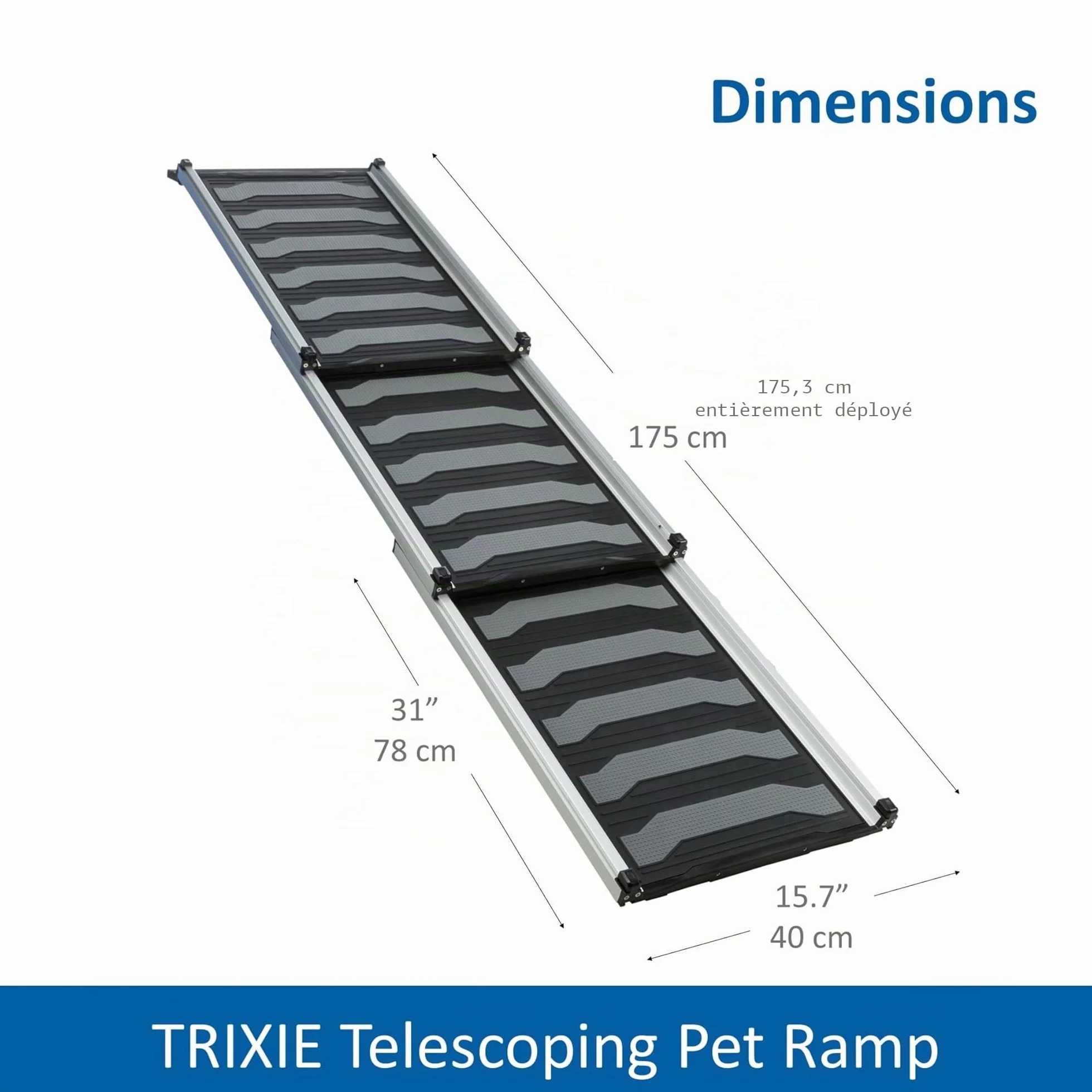Rampe télescopique pour chien en Aluminium 175,3 cm Trixie