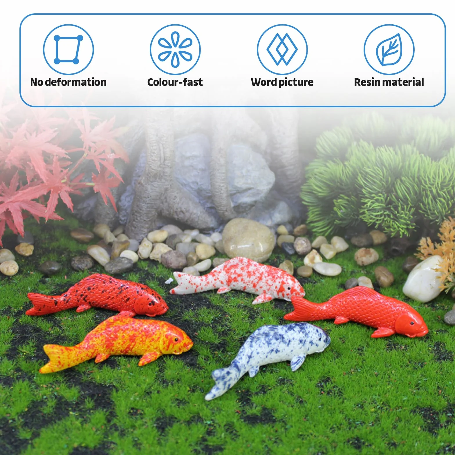 Poisson Artificiel 5 Pièces Aquarium Décoration Rouge Réaliste Plastique Bassin Accessoires Photographie