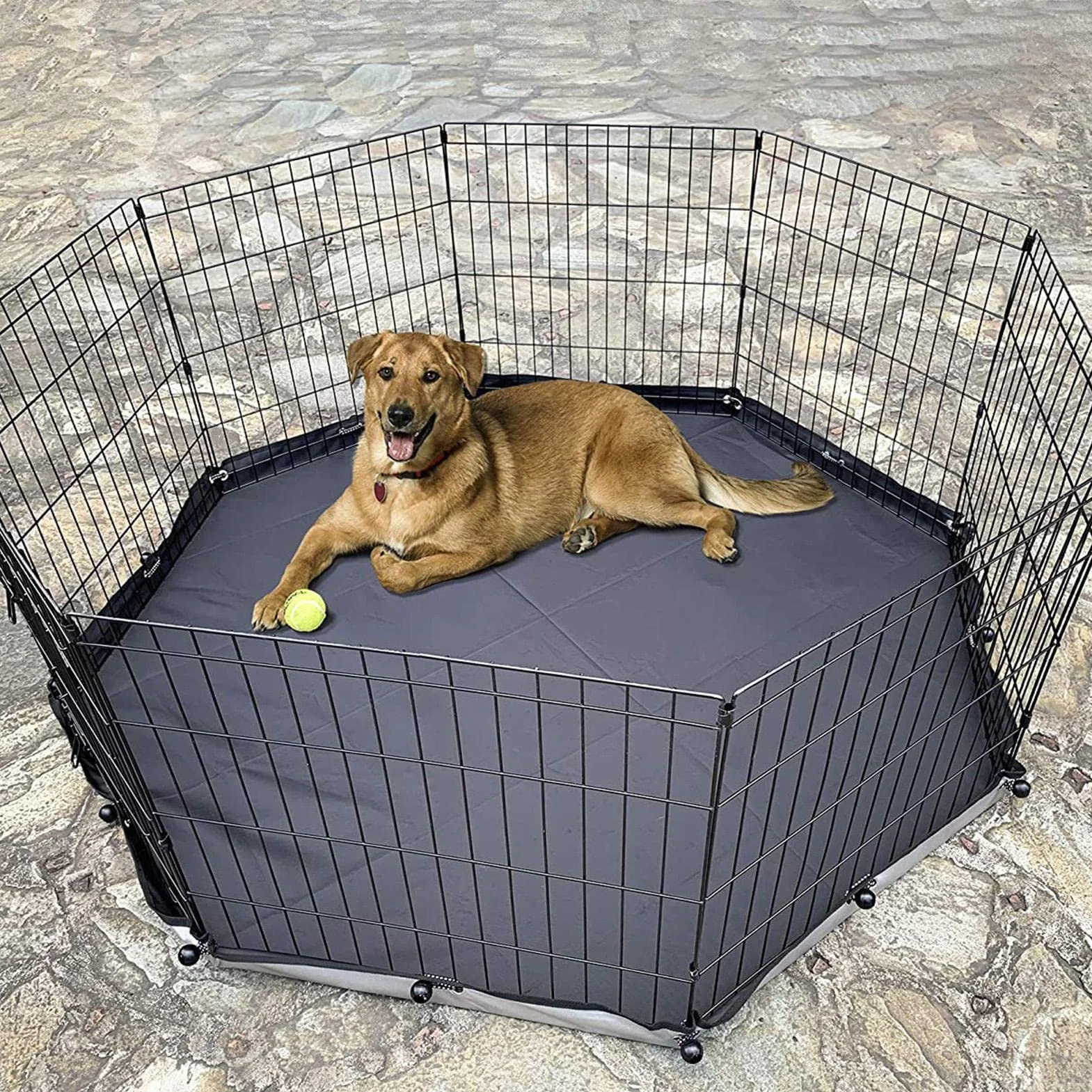 Parc pour chien Teksome Housse supérieure résistante au soleil et à la pluie Tissu maillé pliable lavable