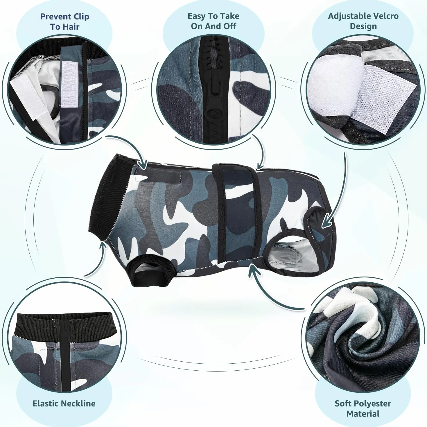 SlowTon Combinaison de récupération pour chien, chemise post-opératoire anti- léchage, bandage abdominal